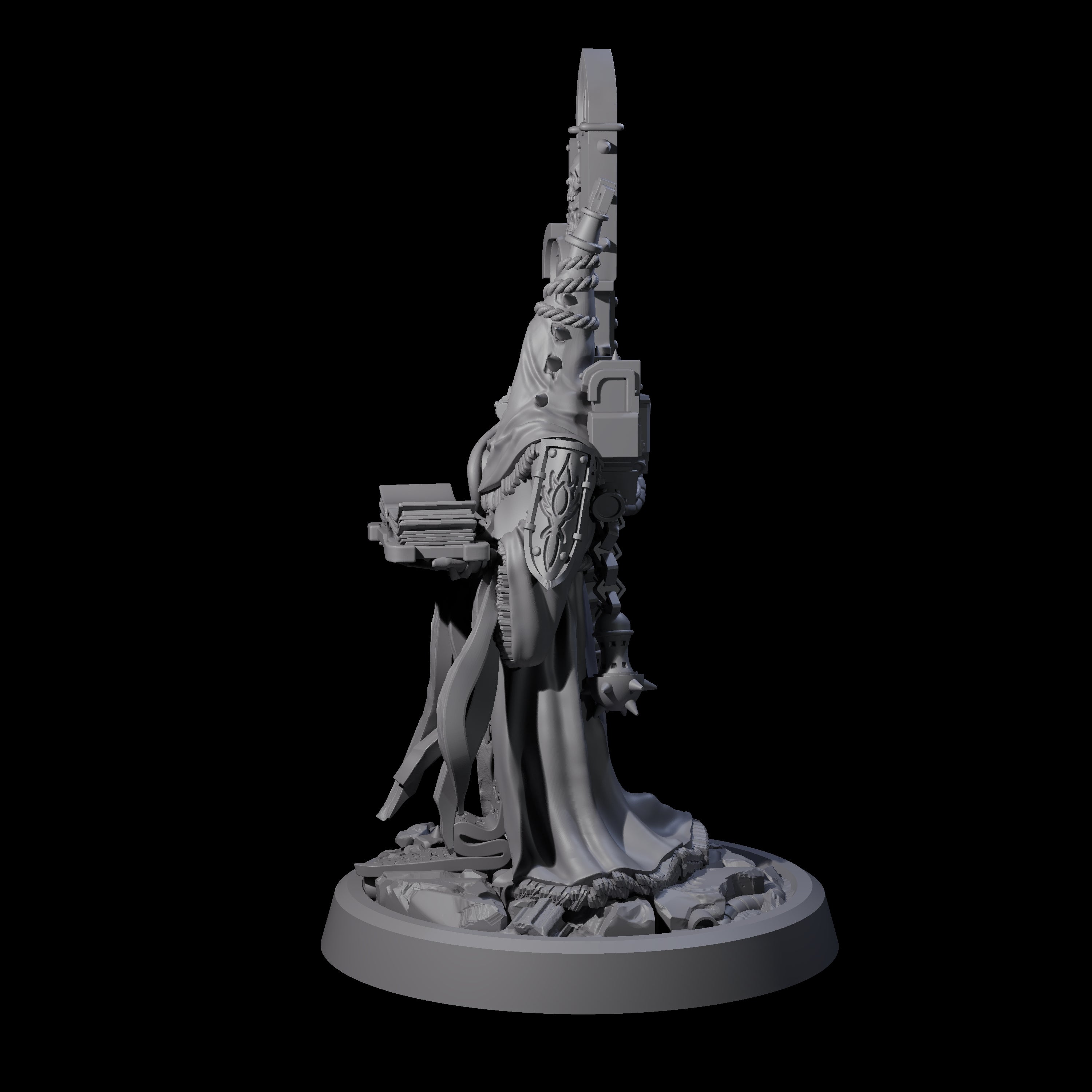 Armoured Iron Human Nuncio B Miniature for Dungeons and Dragons, Pathfinder or other TTRPGs