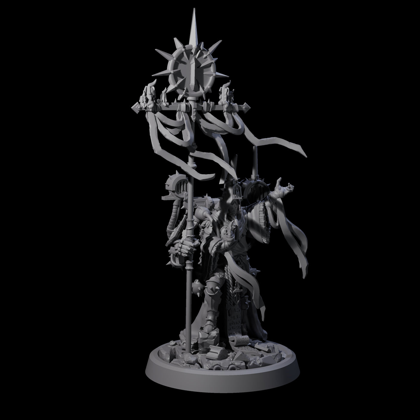 Armoured Iron Human Nuncios Miniature for Dungeons and Dragons, Pathfinder or other TTRPGs