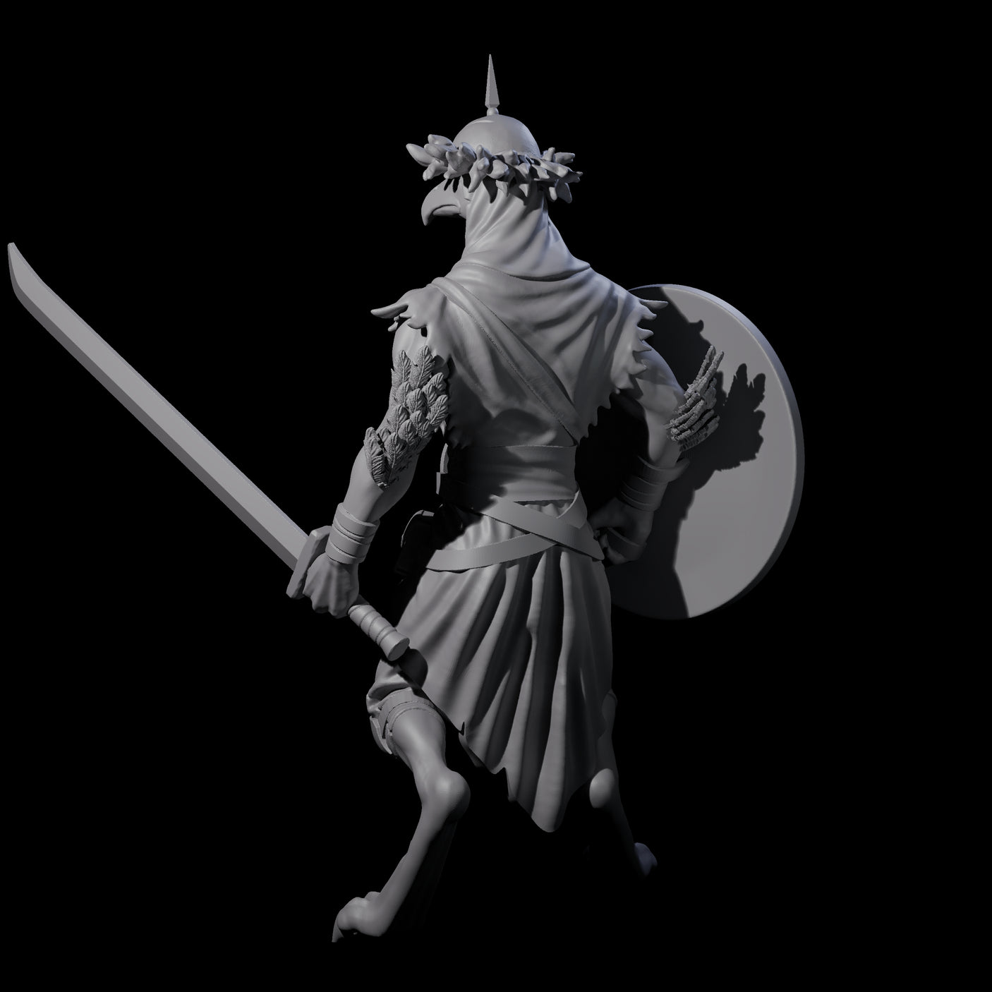 Armoured Kenku Barbarian Miniature for Dungeons and Dragons, Pathfinder or other TTRPGs