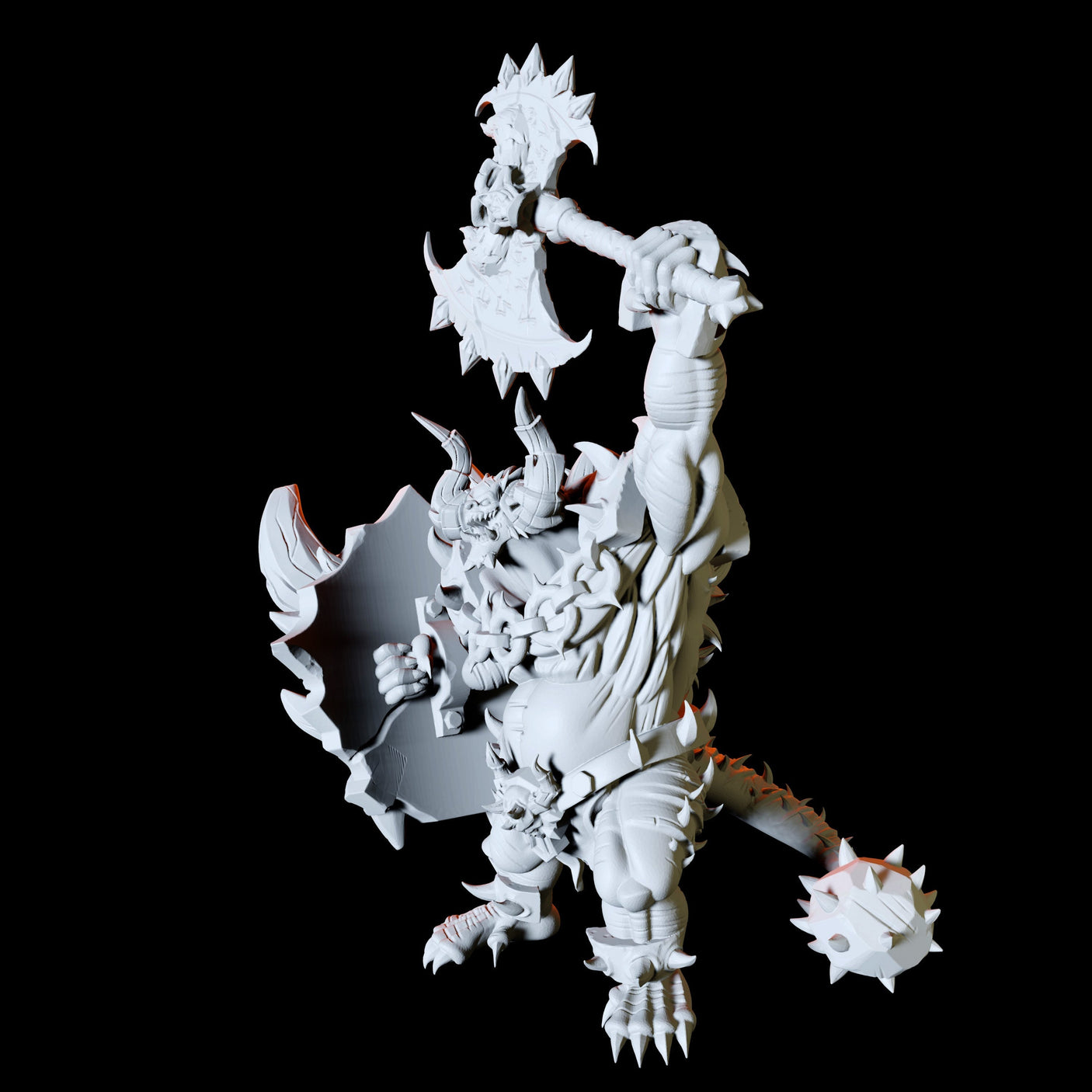 Armoured Pit Fiend Type B Miniature for Dungeons and Dragons, Pathfinder or other TTRPGs
