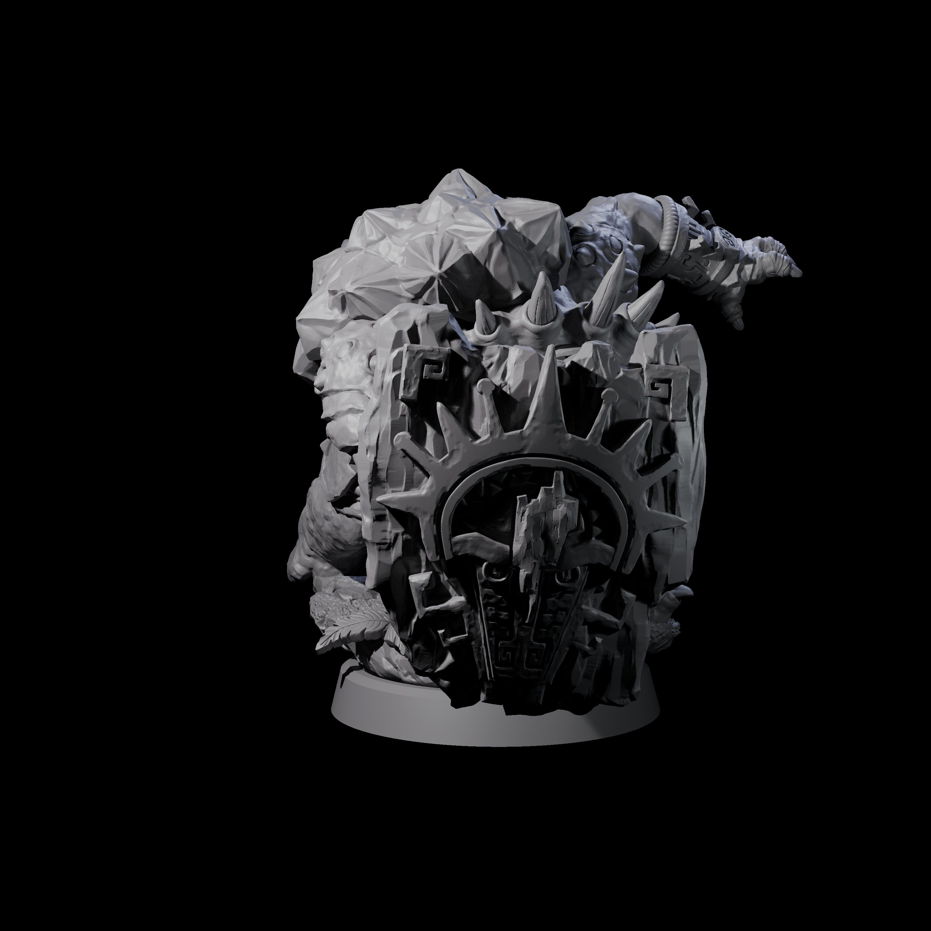 Armoured Triceratops Shield Fighter A Miniature for Dungeons and Dragons, Pathfinder or other TTRPGs