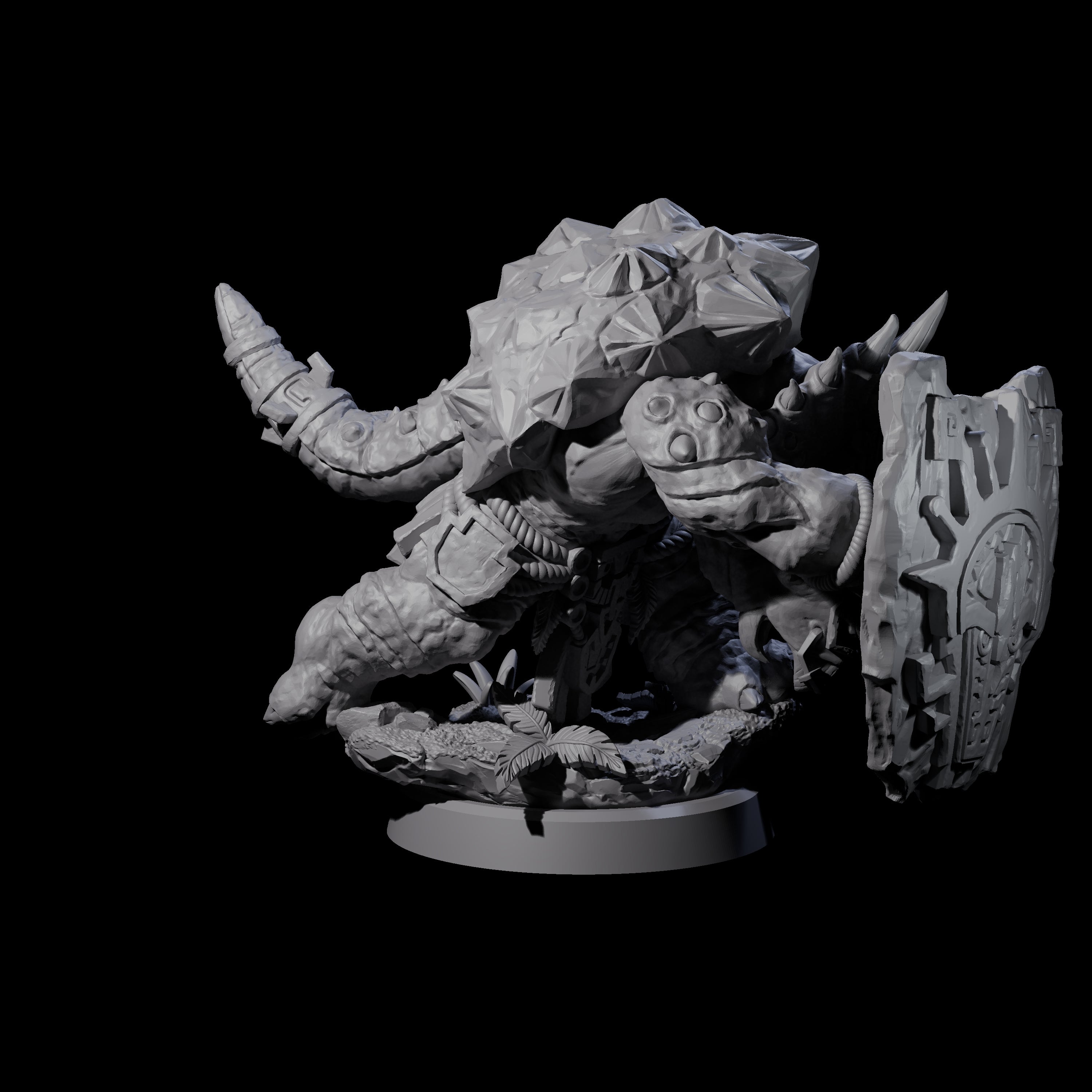 Armoured Triceratops Shield Fighter A Miniature for Dungeons and Dragons, Pathfinder or other TTRPGs