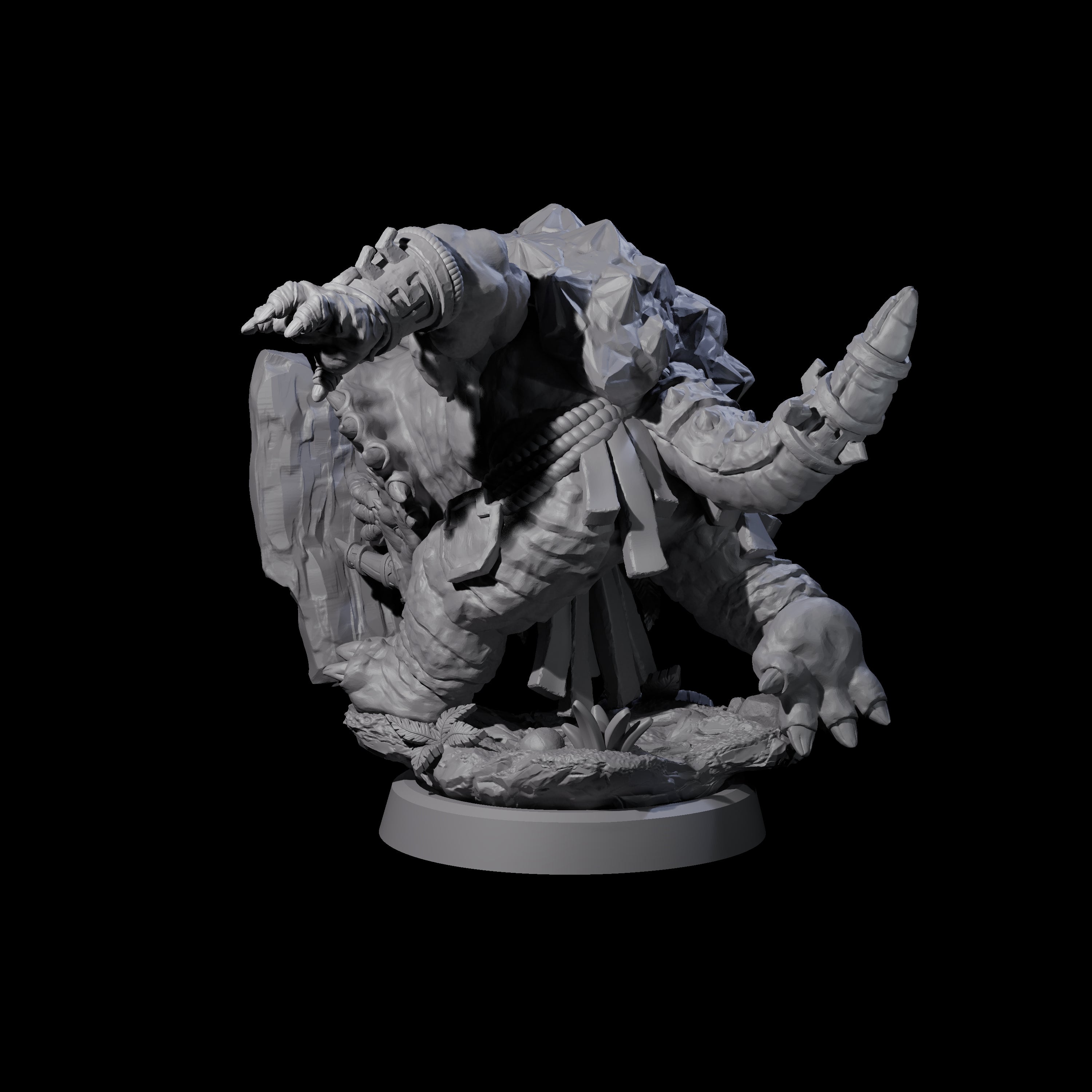 Armoured Triceratops Shield Fighter A Miniature for Dungeons and Dragons, Pathfinder or other TTRPGs