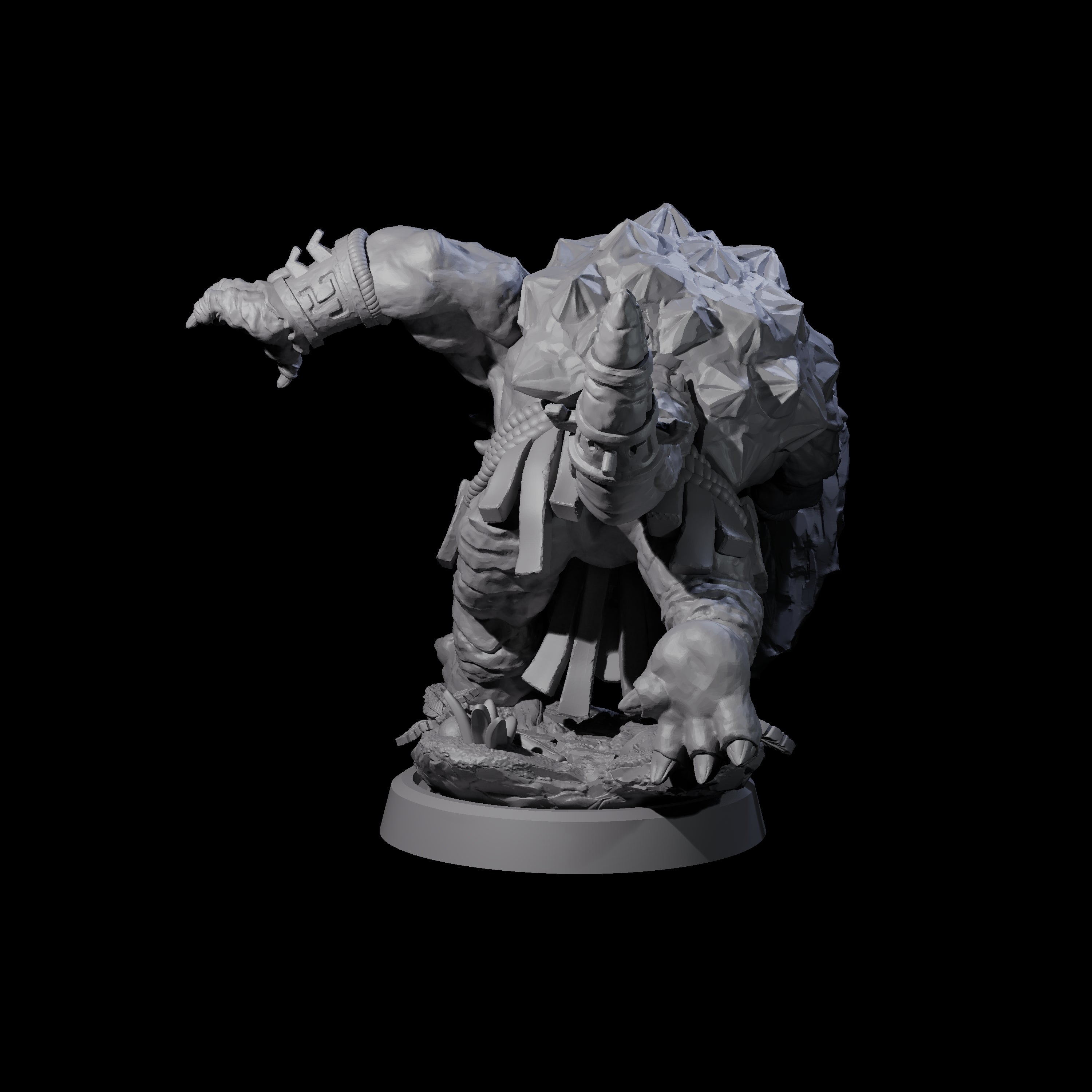 Armoured Triceratops Shield Fighter A Miniature for Dungeons and Dragons, Pathfinder or other TTRPGs