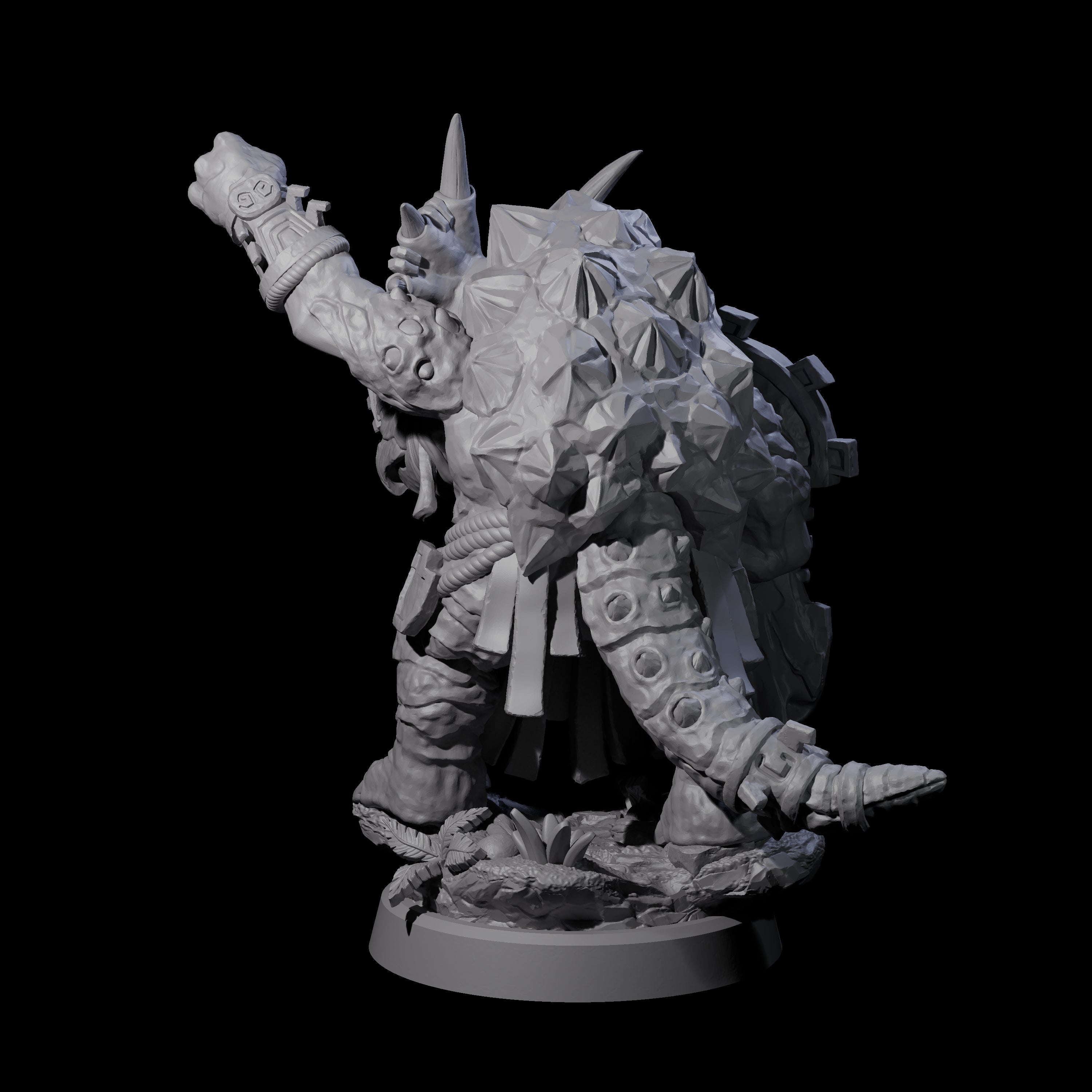 Armoured Triceratops Shield Fighter C Miniature for Dungeons and Dragons, Pathfinder or other TTRPGs