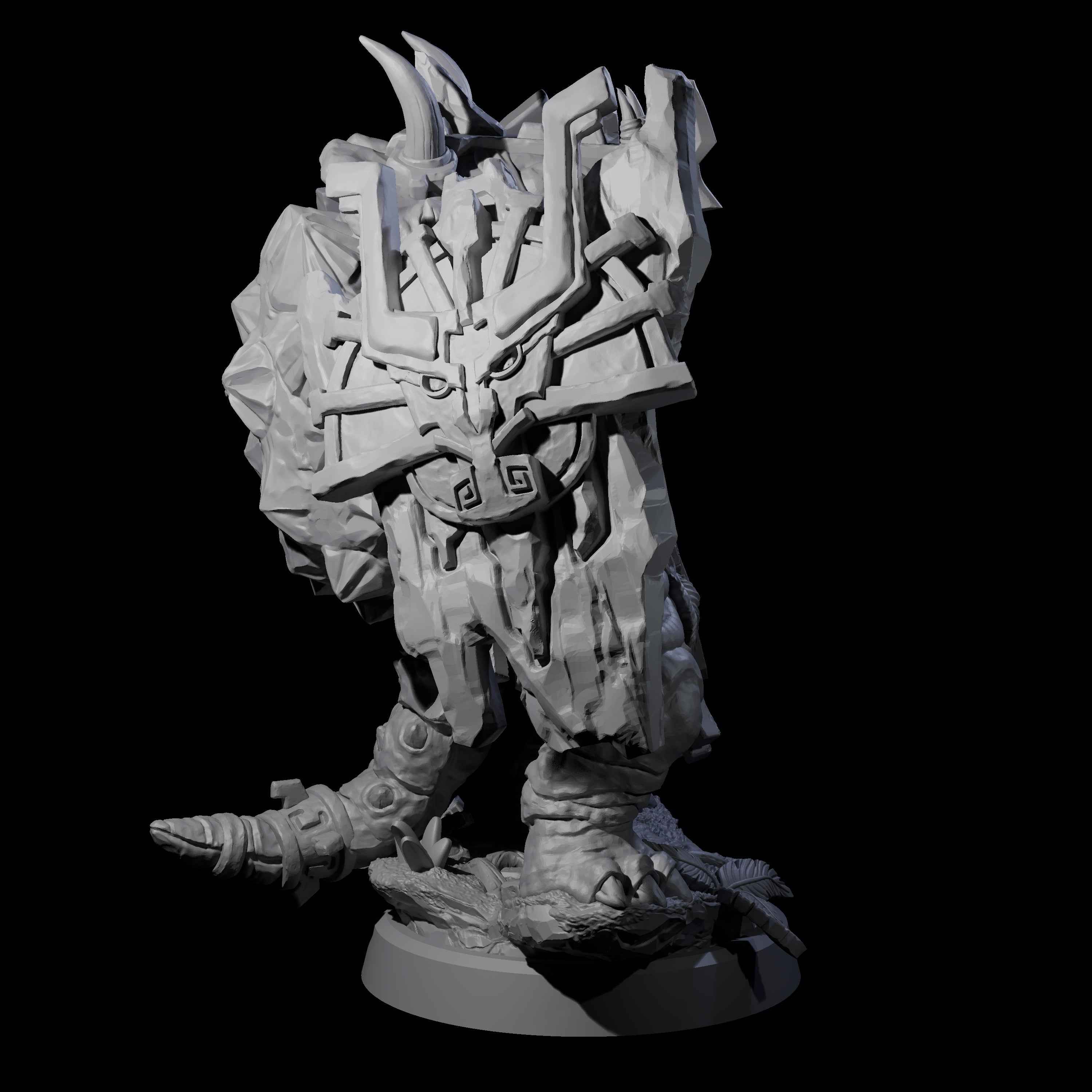 Armoured Triceratops Shield Fighter D Miniature for Dungeons and Dragons, Pathfinder or other TTRPGs