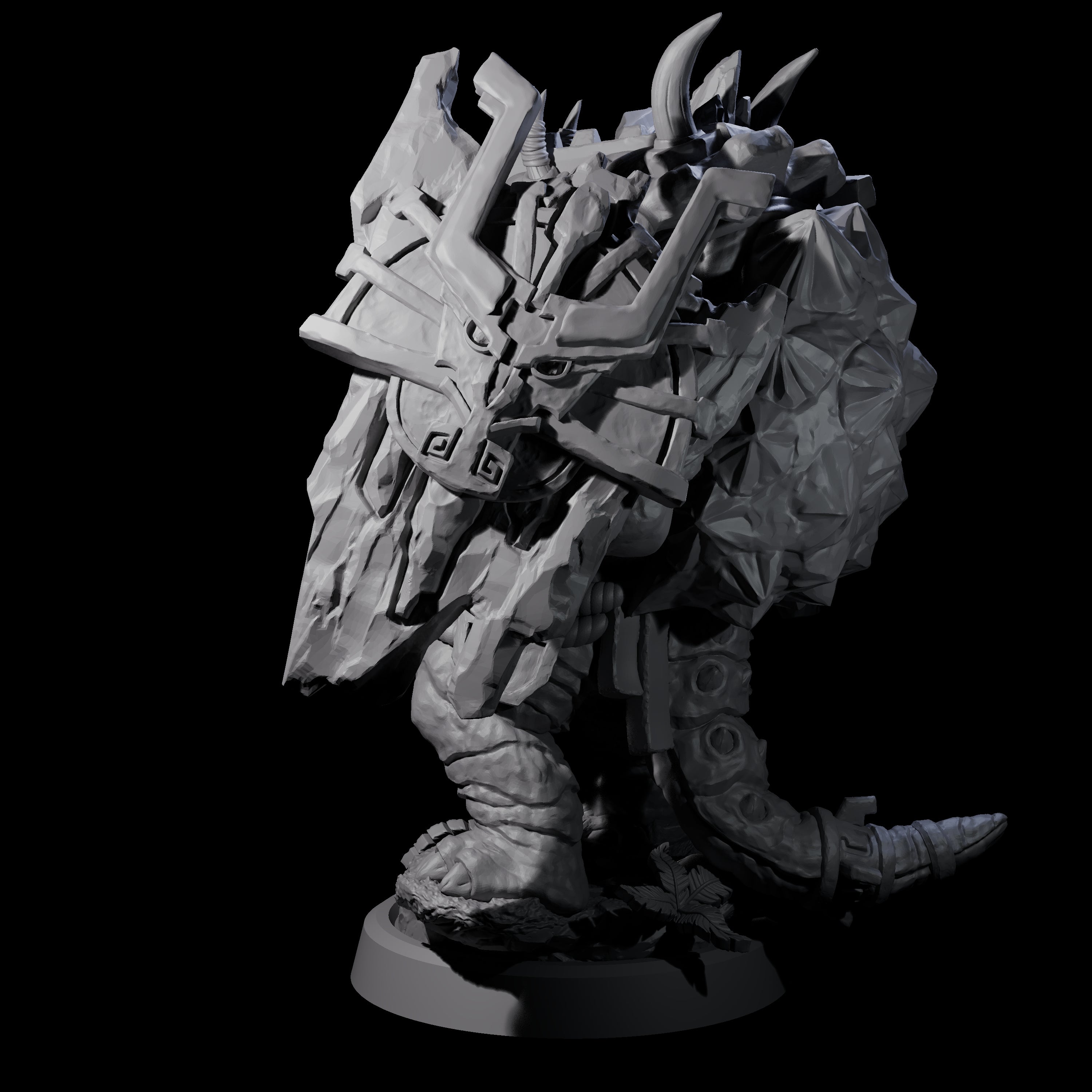 Armoured Triceratops Shield Fighter D Miniature for Dungeons and Dragons, Pathfinder or other TTRPGs