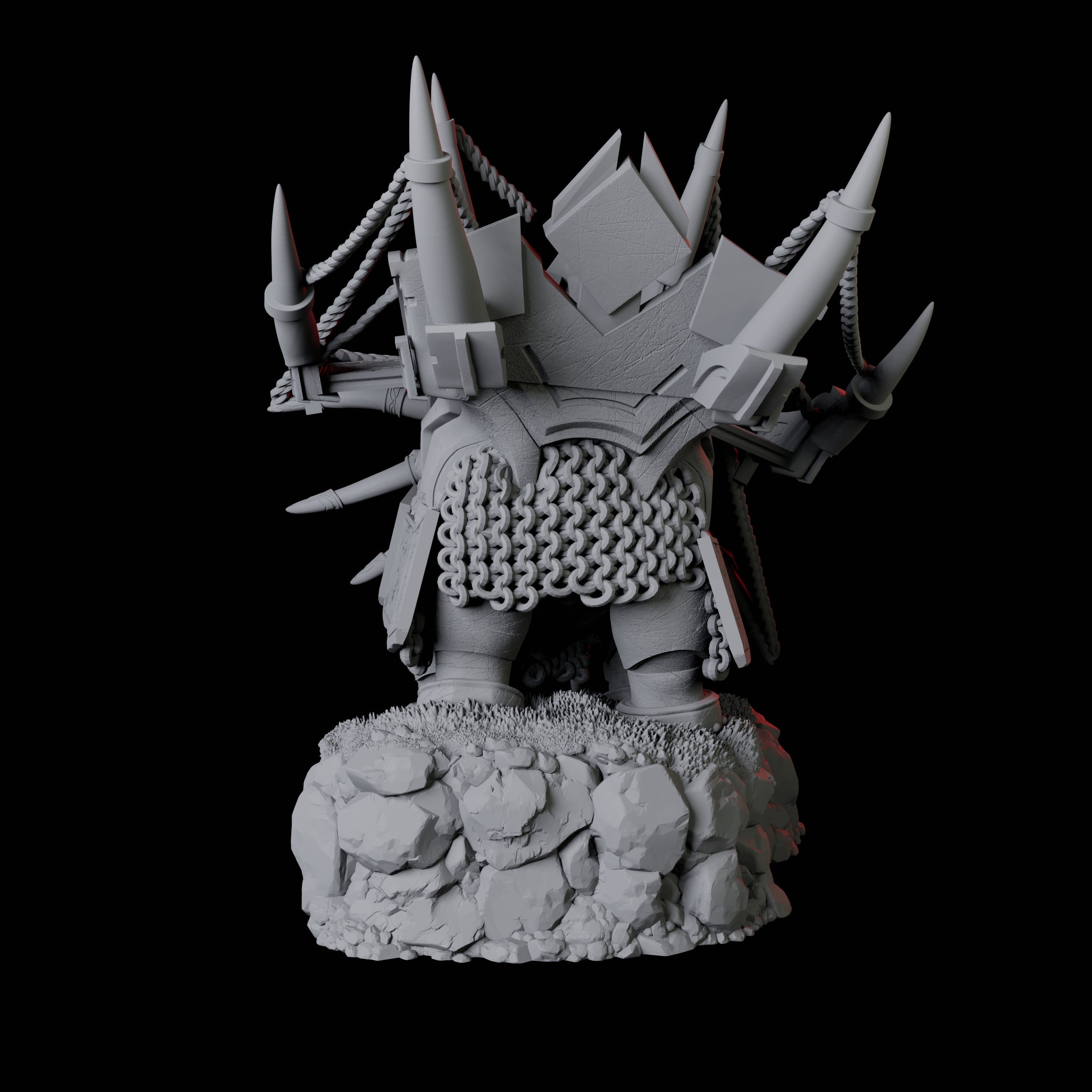 Armoured War Rhino Miniature for Dungeons and Dragons, Pathfinder or other TTRPGs