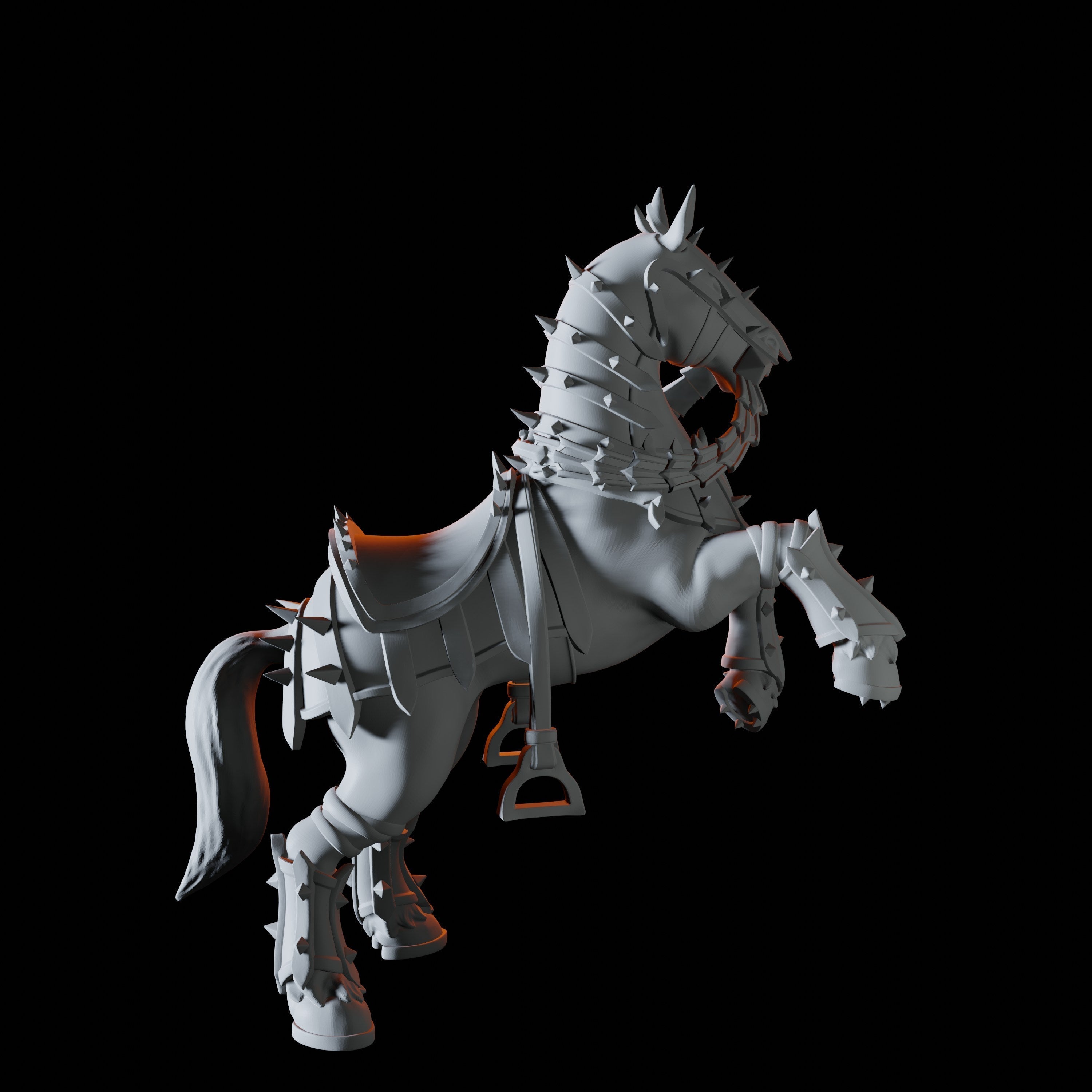 Armoured Warhorse Miniature for Dungeons and Dragons, Pathfinder or other TTRPGs