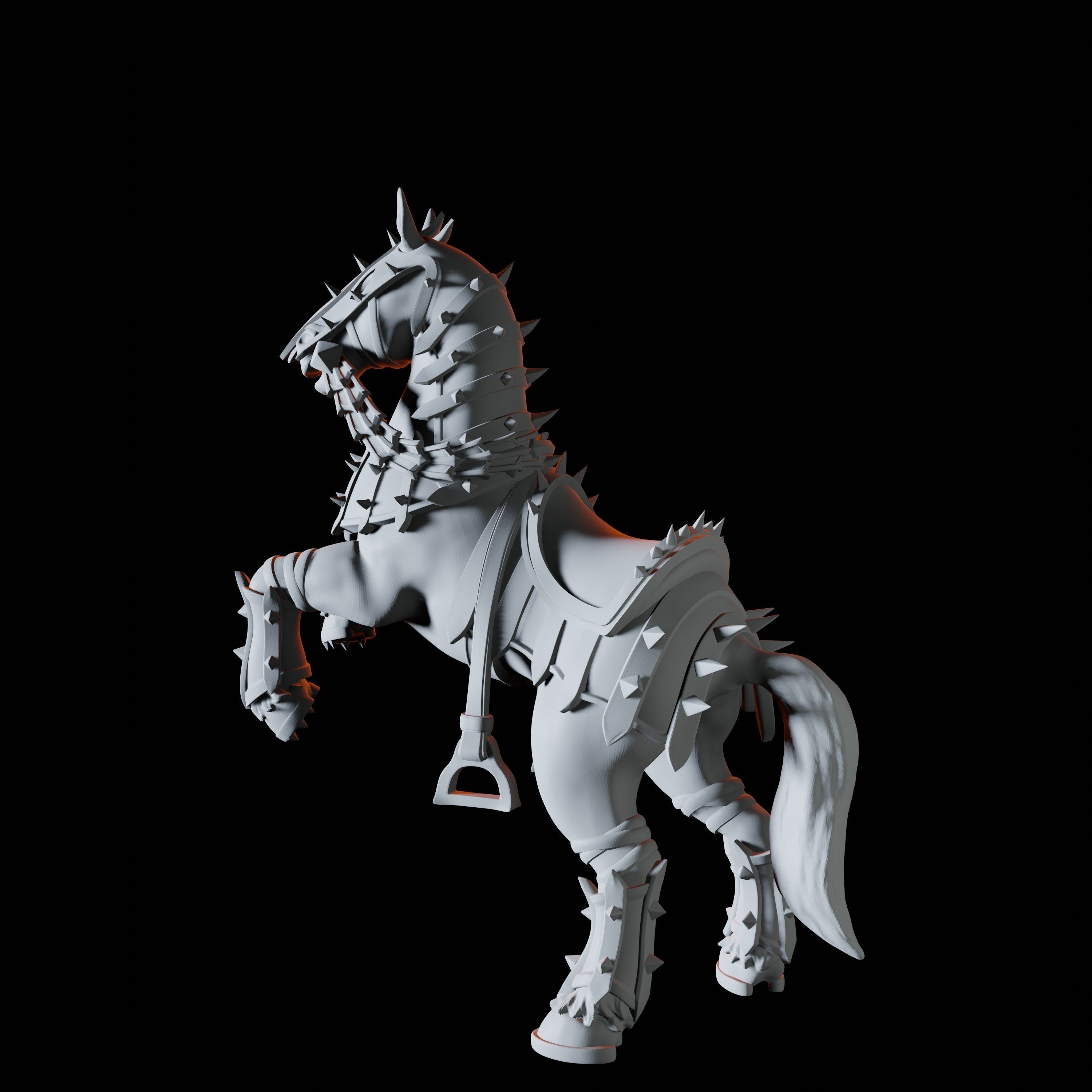 Armoured Warhorse Miniature for Dungeons and Dragons, Pathfinder or other TTRPGs