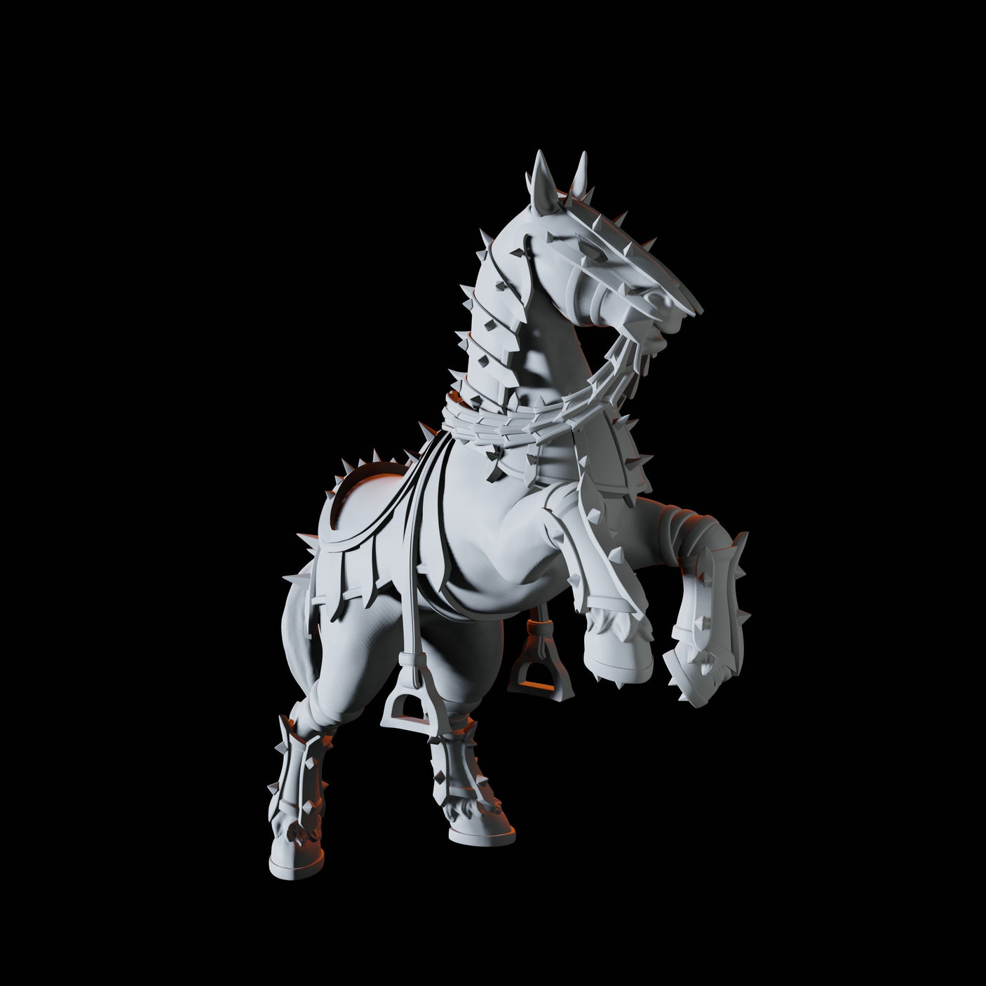 Armoured Warhorse Miniature for Dungeons and Dragons, Pathfinder or other TTRPGs