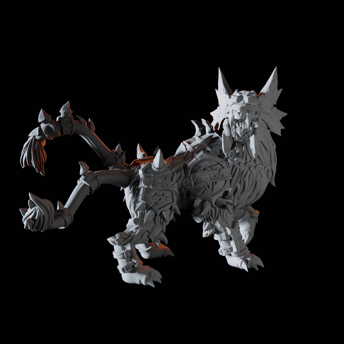 Armoured Worg Miniature for Dungeons and Dragons, Pathfinder or other TTRPGs