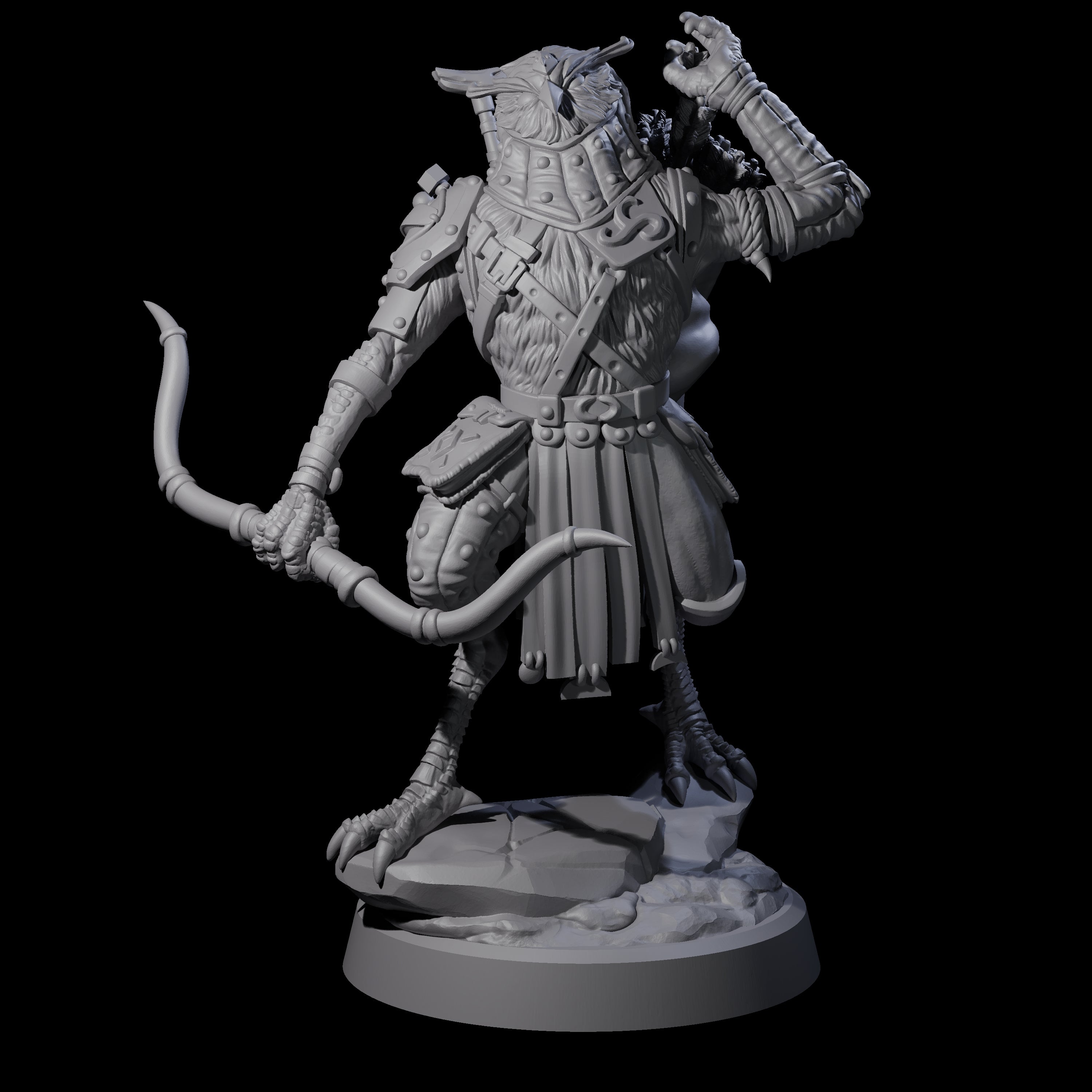 Arrow Pulling Owl Aarakocra Archer Miniature for Dungeons and Dragons, Pathfinder or other TTRPGs