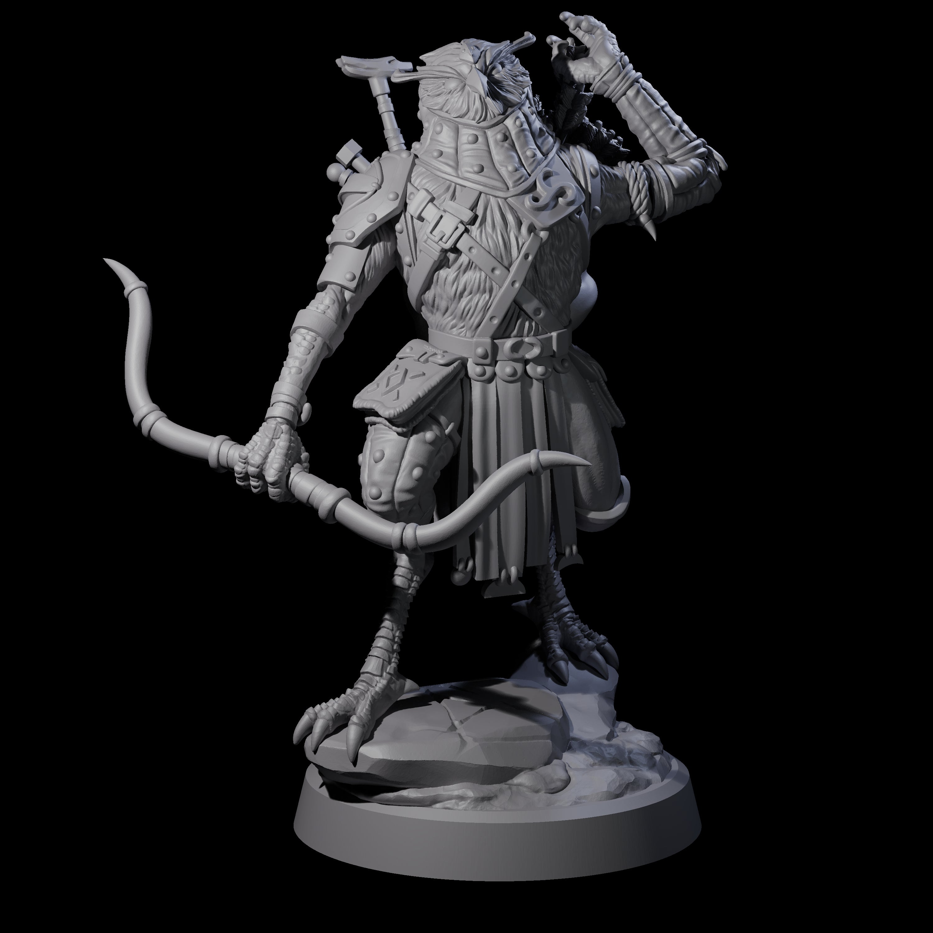 Arrow Pulling Owl Aarakocra Archer Miniature for Dungeons and Dragons, Pathfinder or other TTRPGs