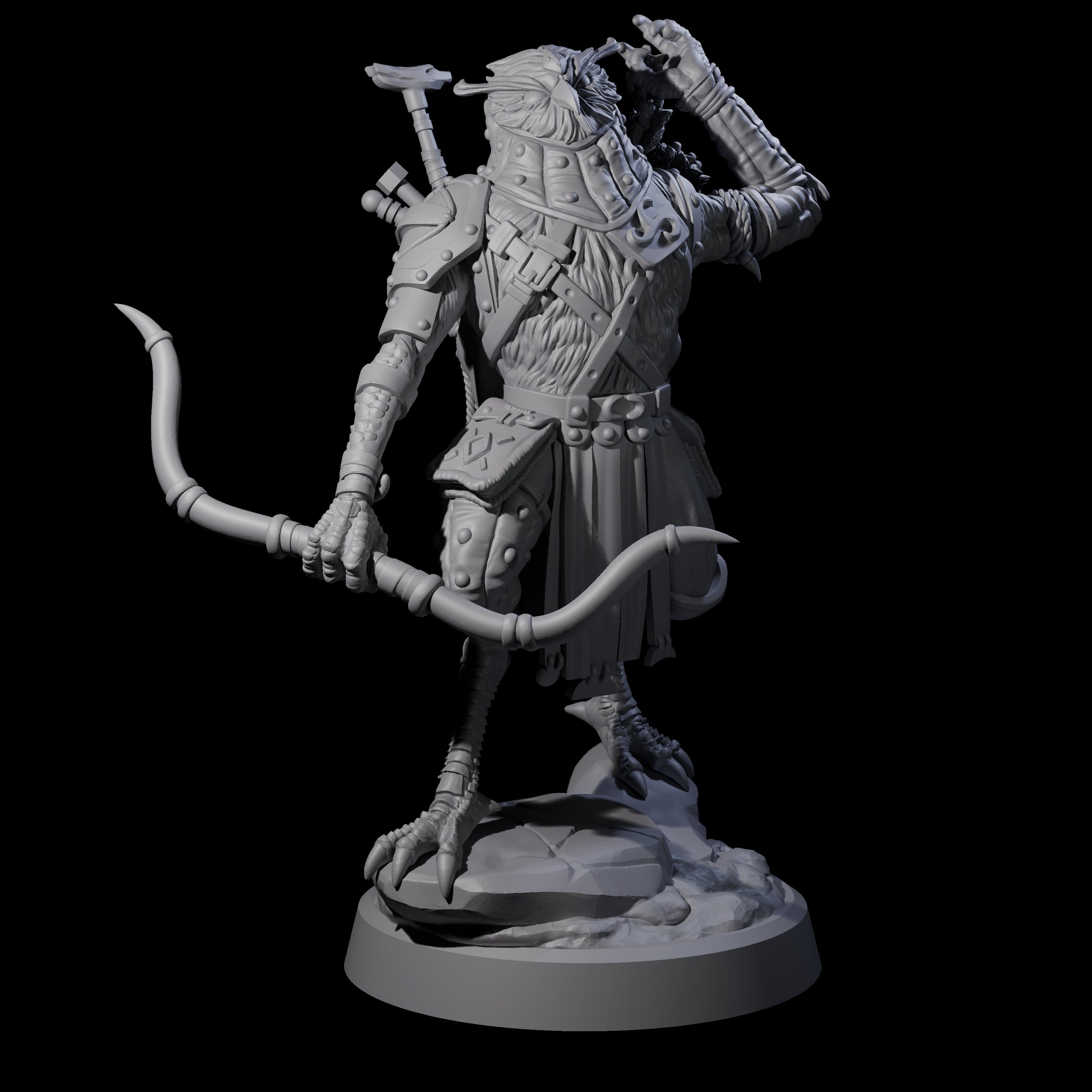 Arrow Pulling Owl Aarakocra Archer Miniature for Dungeons and Dragons, Pathfinder or other TTRPGs
