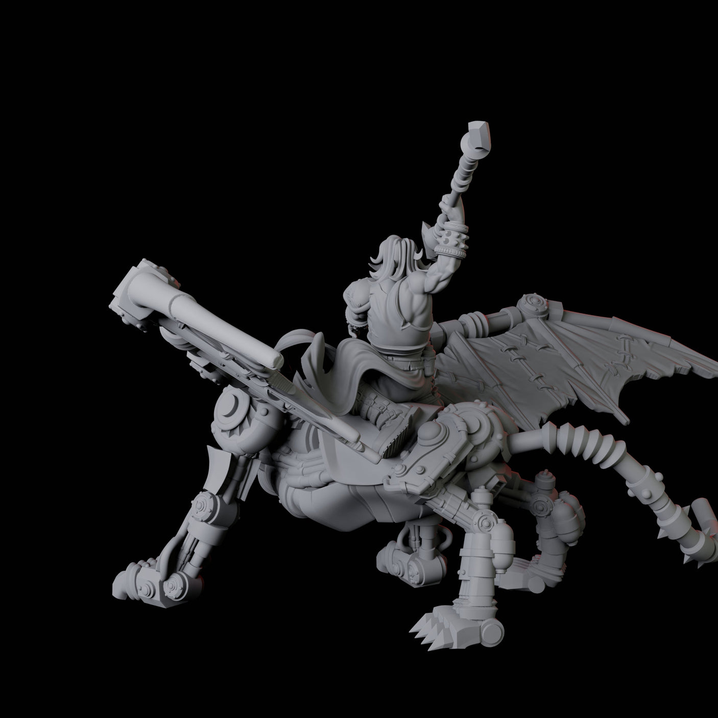 Artificer Flying Big Cat Miniature for Dungeons and Dragons, Pathfinder or other TTRPGs