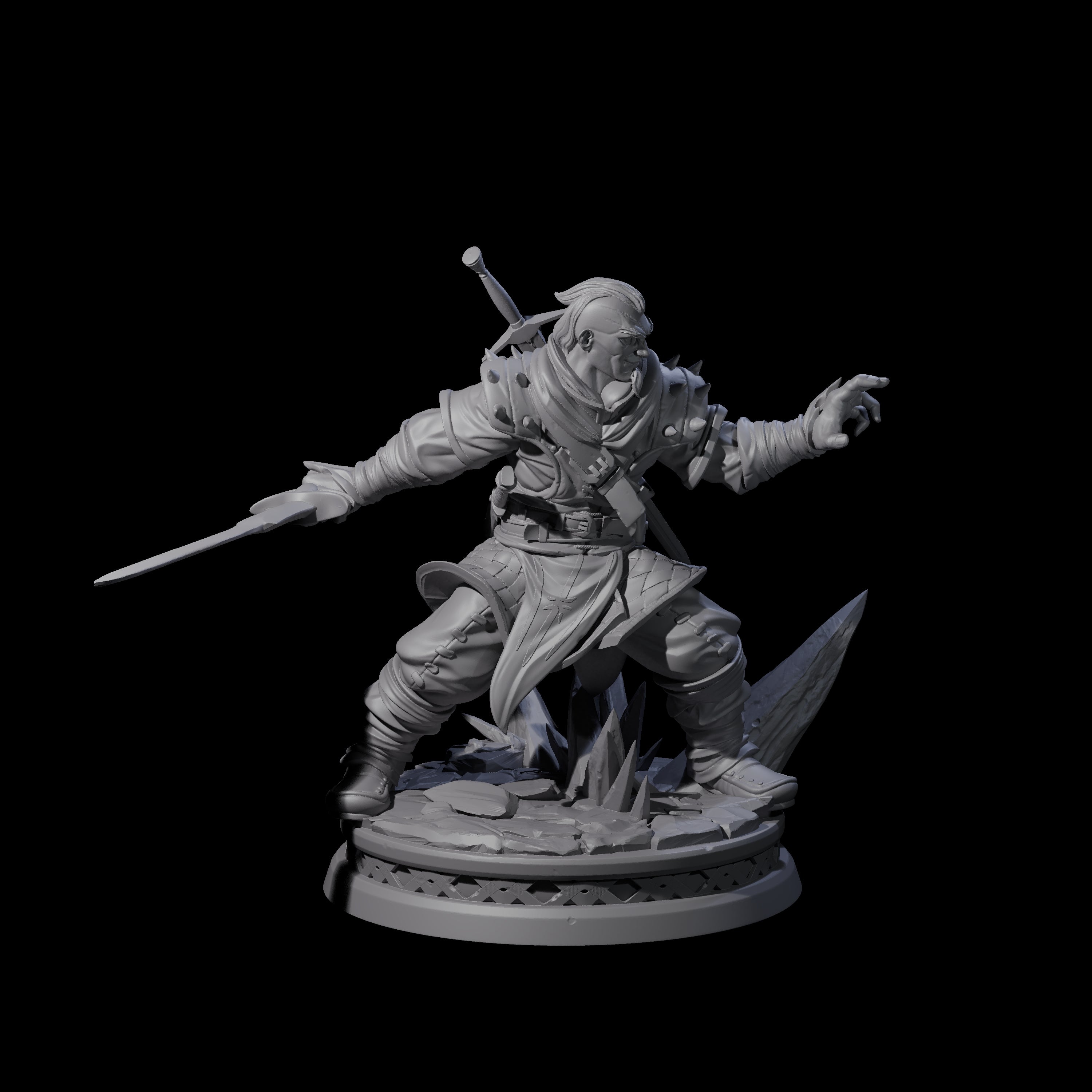 Arvandor - Poised Fighter Miniature for Dungeons and Dragons, Pathfinder or other TTRPGs