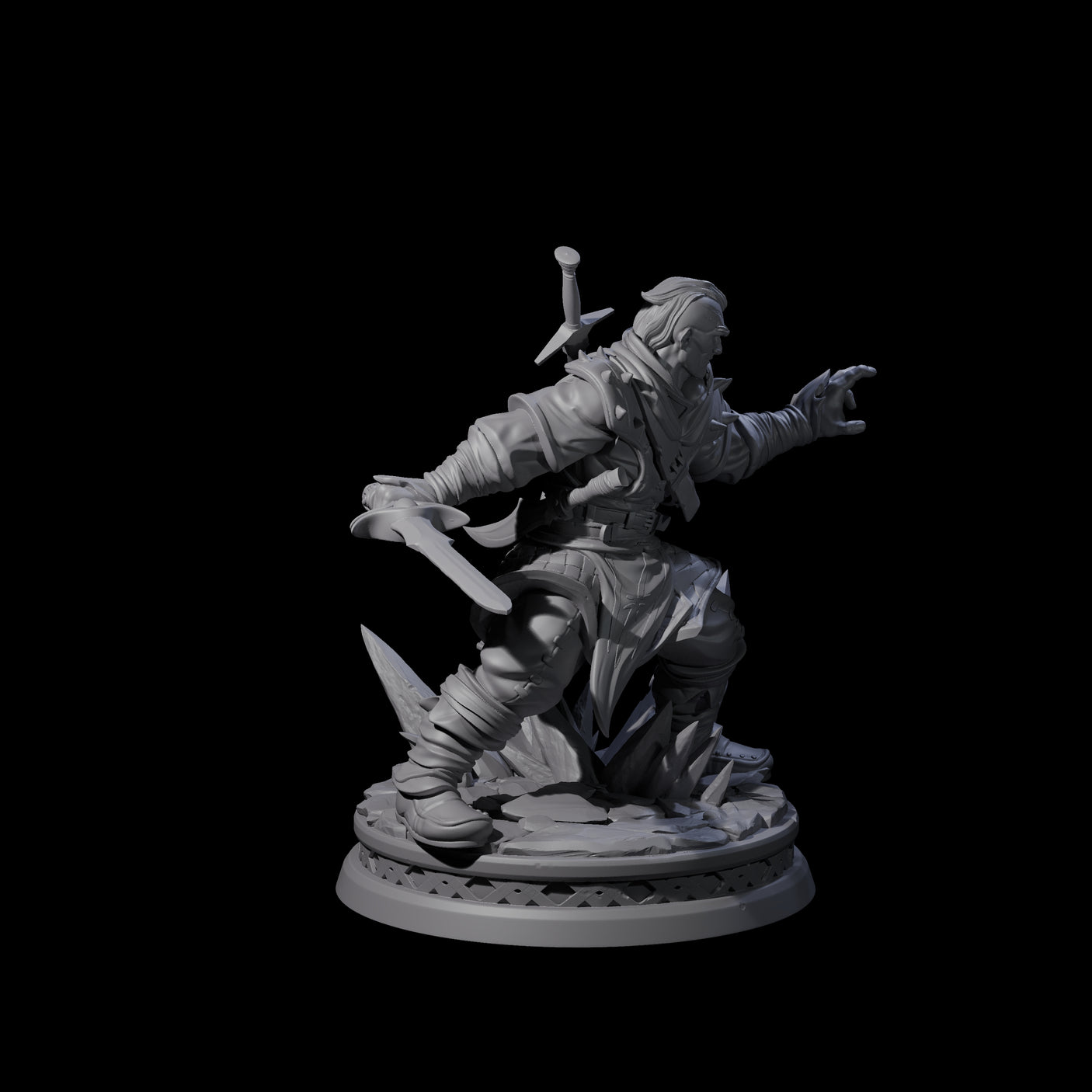 Arvandor - Poised Fighter Miniature for Dungeons and Dragons, Pathfinder or other TTRPGs