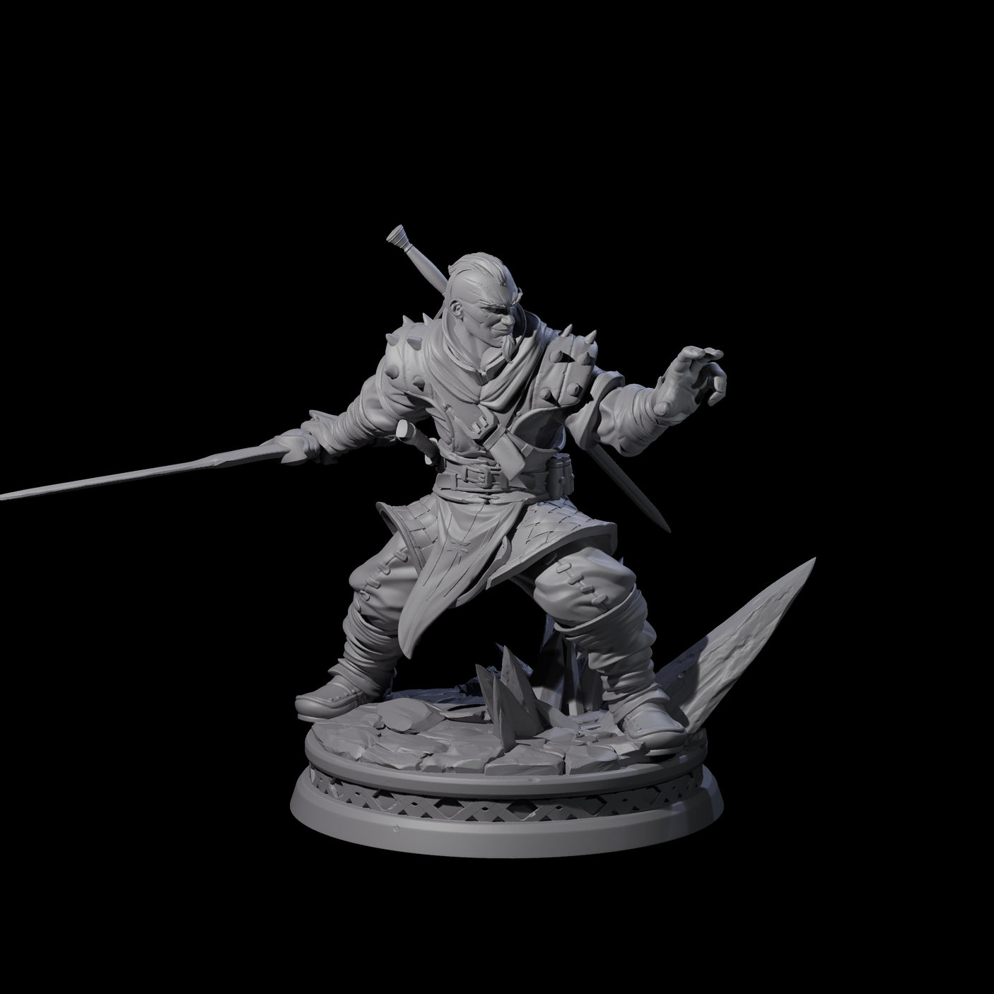 Arvandor - Poised Fighter Miniature for Dungeons and Dragons, Pathfinder or other TTRPGs