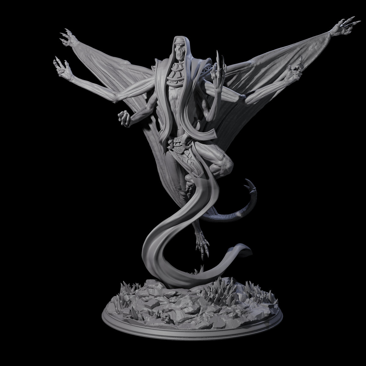 Ascendant Lich Necromancer Miniature for Dungeons and Dragons, Pathfinder or other TTRPGs
