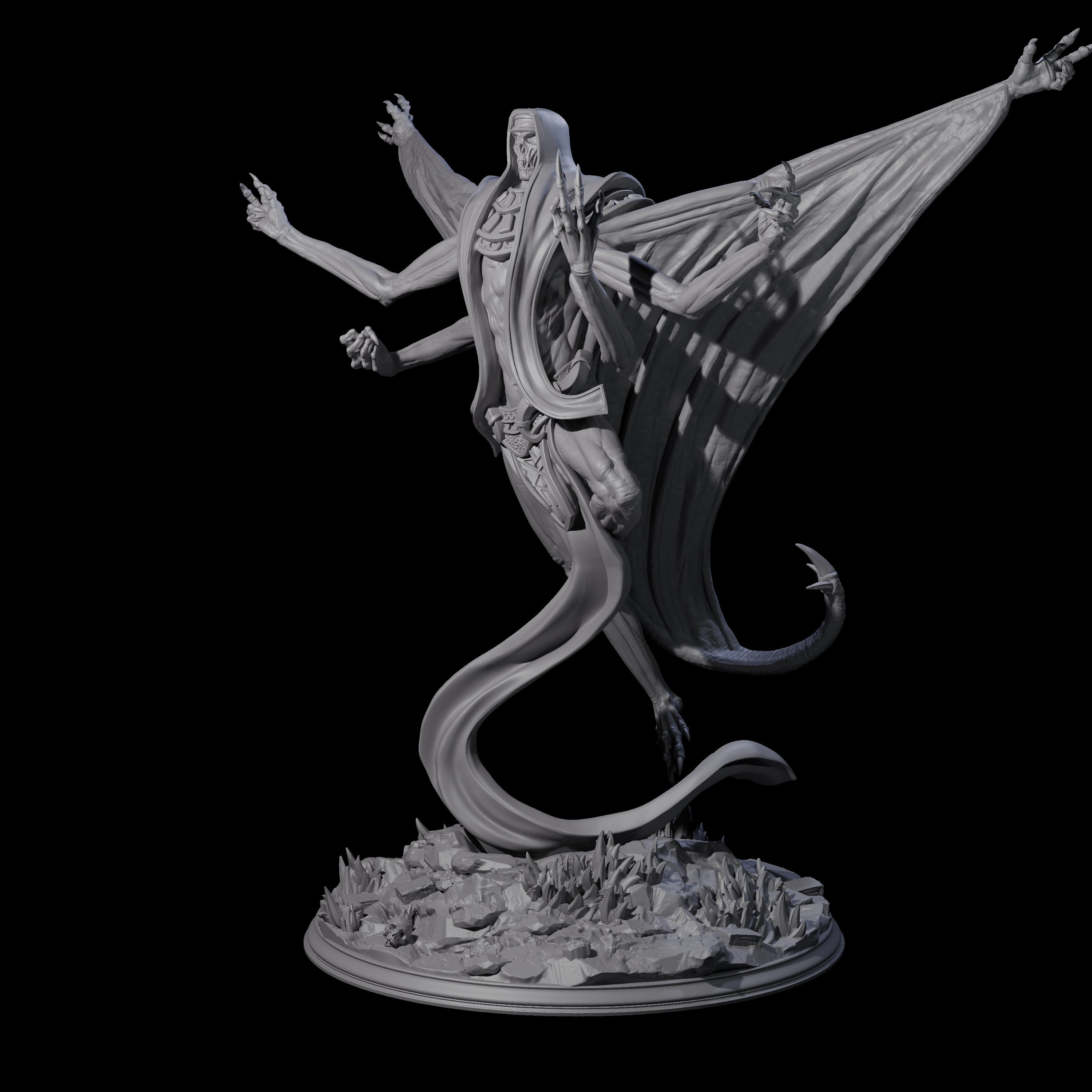 Ascendant Lich Necromancer Miniature for Dungeons and Dragons, Pathfinder or other TTRPGs