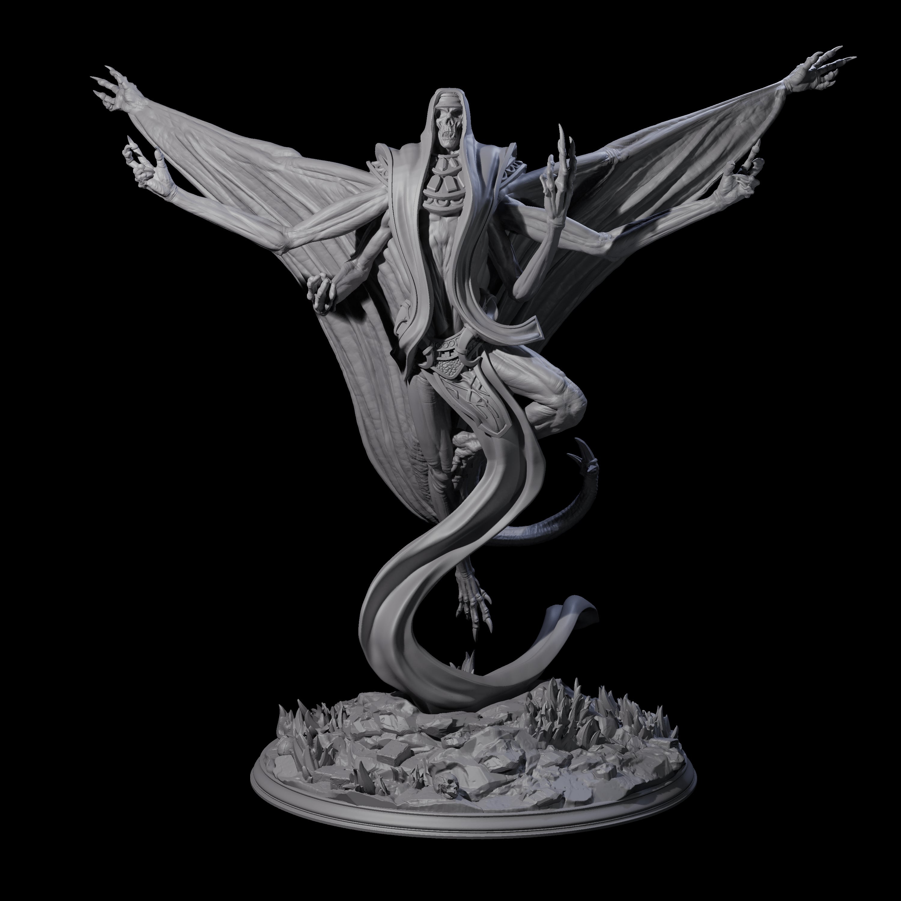 Ascendant Lich Necromancer Miniature for Dungeons and Dragons, Pathfinder or other TTRPGs