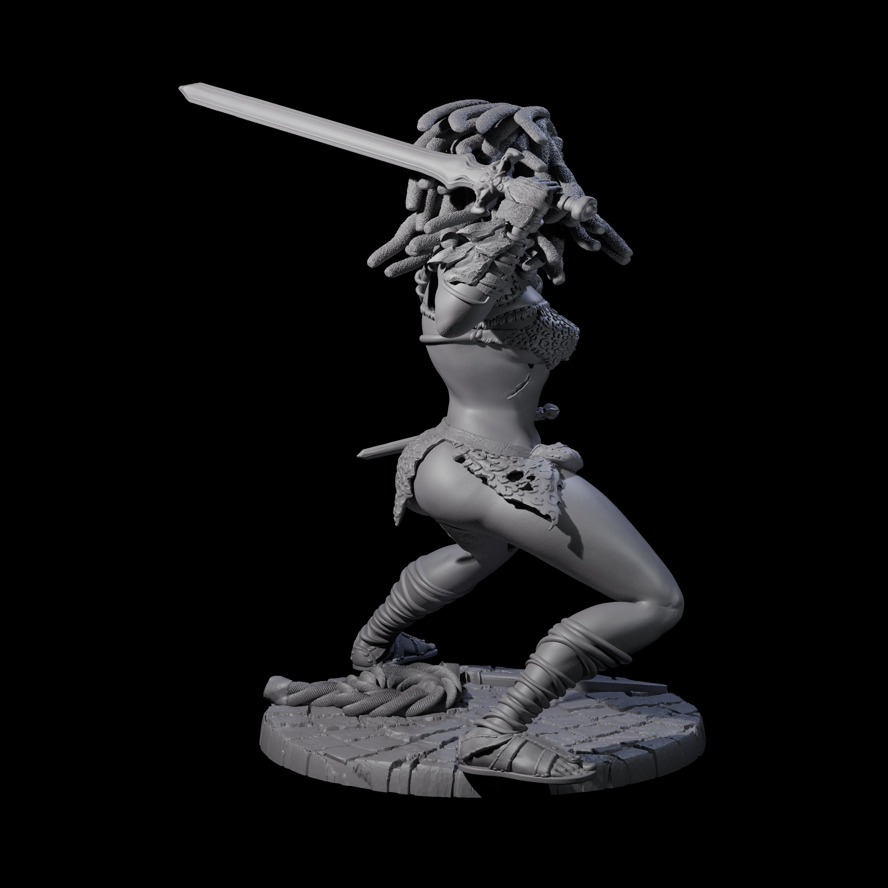 Ashara - Poised Human Barbarian Miniature for Dungeons and Dragons, Pathfinder or other TTRPGs