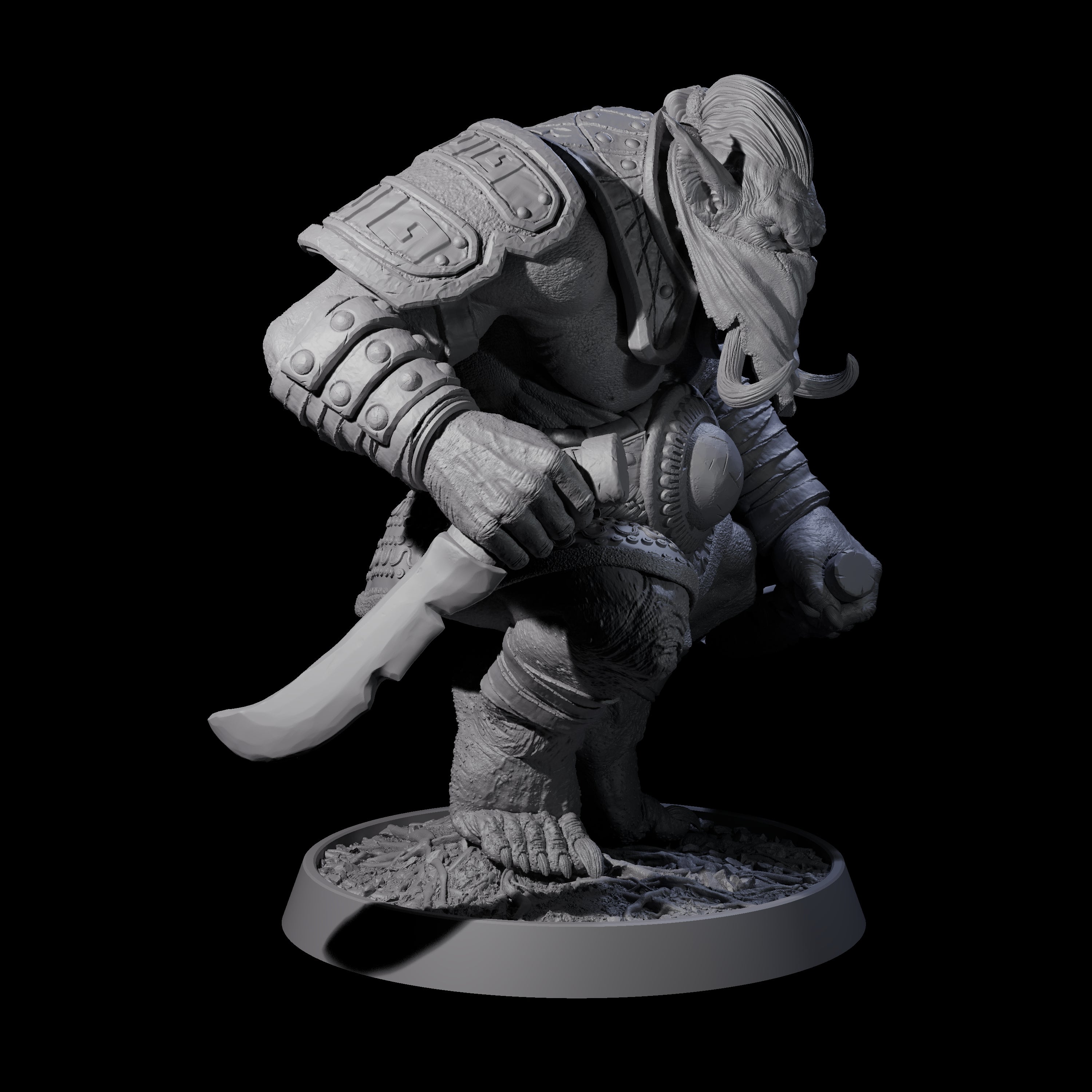 Athletic Tusked Hobgoblin L Miniature for Dungeons and Dragons, Pathfinder or other TTRPGs