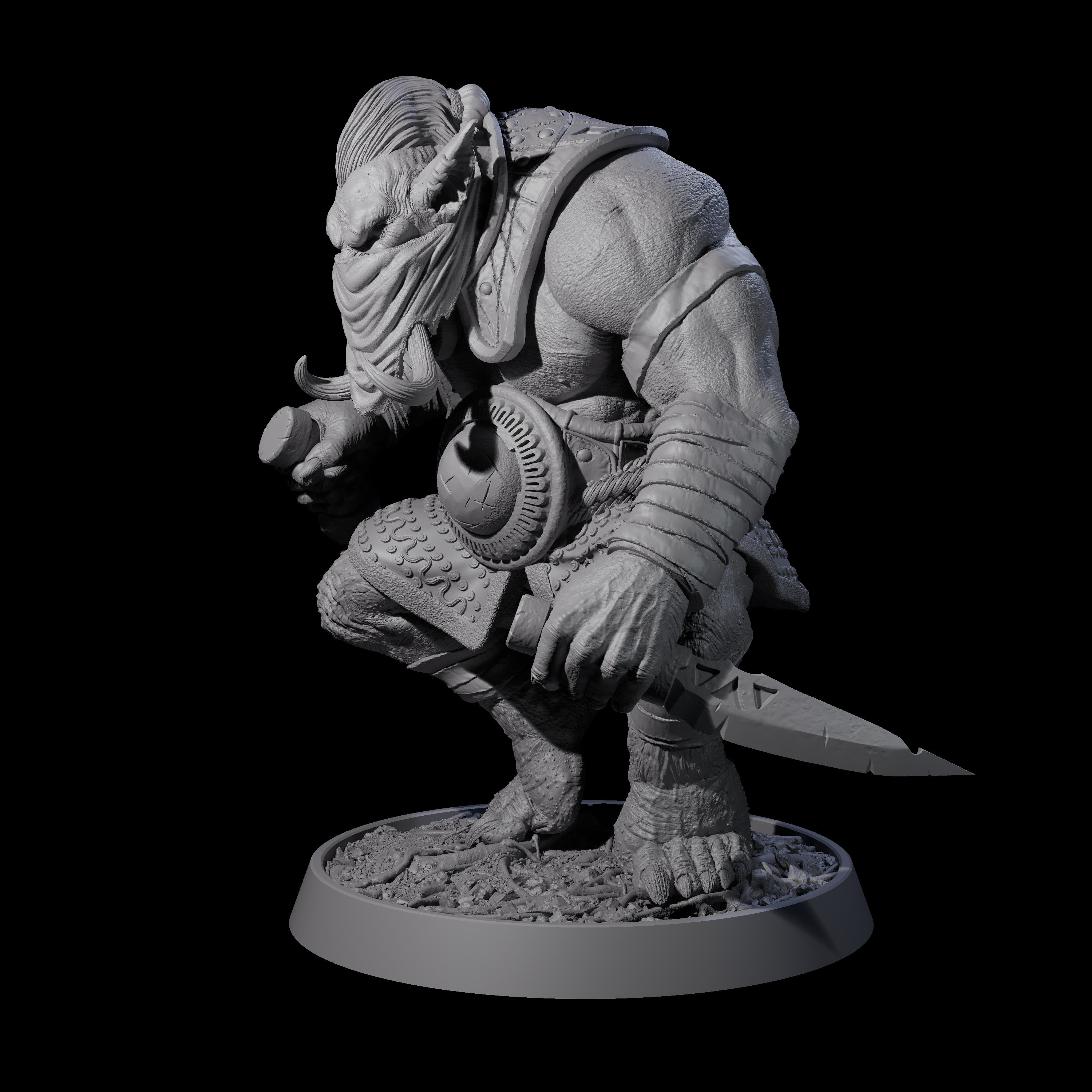 Athletic Tusked Hobgoblin L Miniature for Dungeons and Dragons, Pathfinder or other TTRPGs