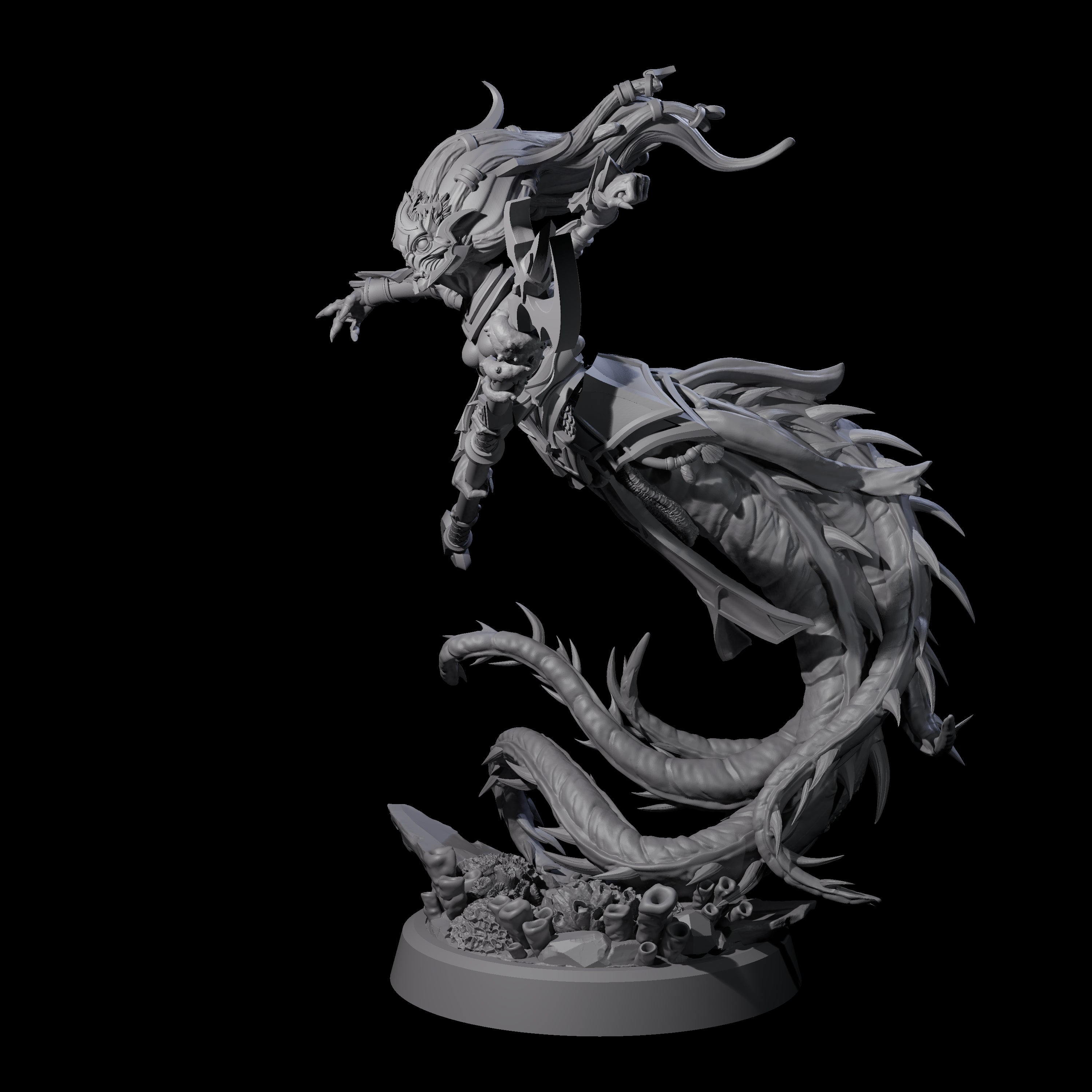 Attacking Deepsea Lamia A Miniature for Dungeons and Dragons, Pathfinder or other TTRPGs