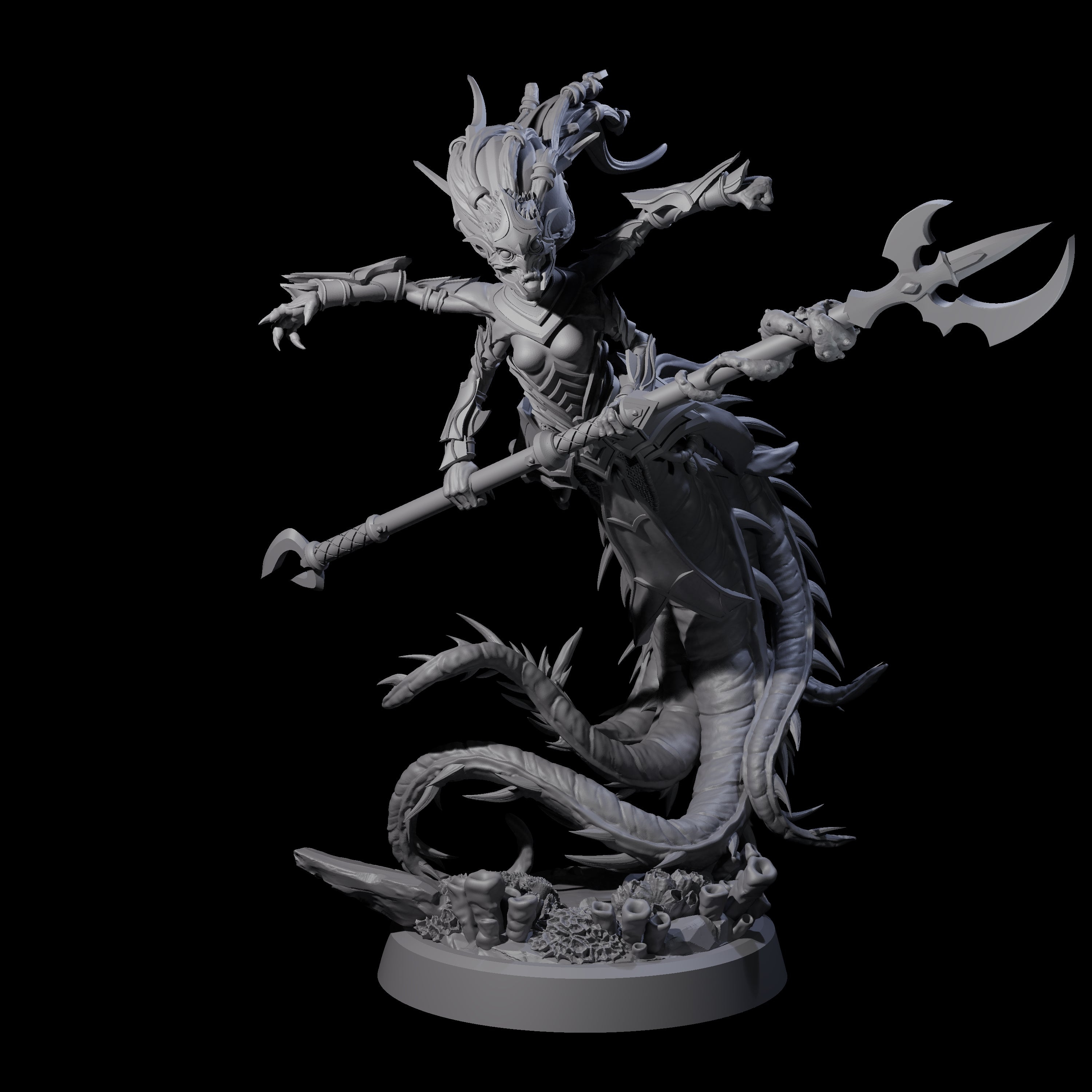 Attacking Deepsea Lamia A Miniature for Dungeons and Dragons, Pathfinder or other TTRPGs