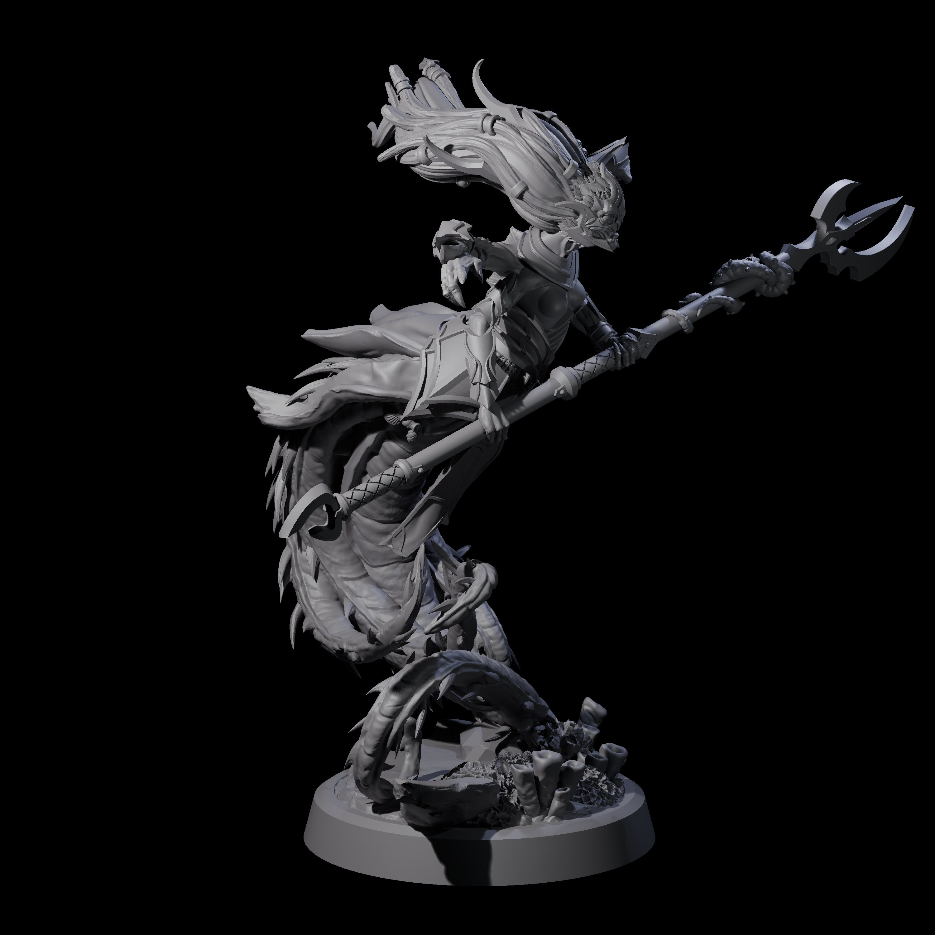 Attacking Deepsea Lamia A Miniature for Dungeons and Dragons, Pathfinder or other TTRPGs