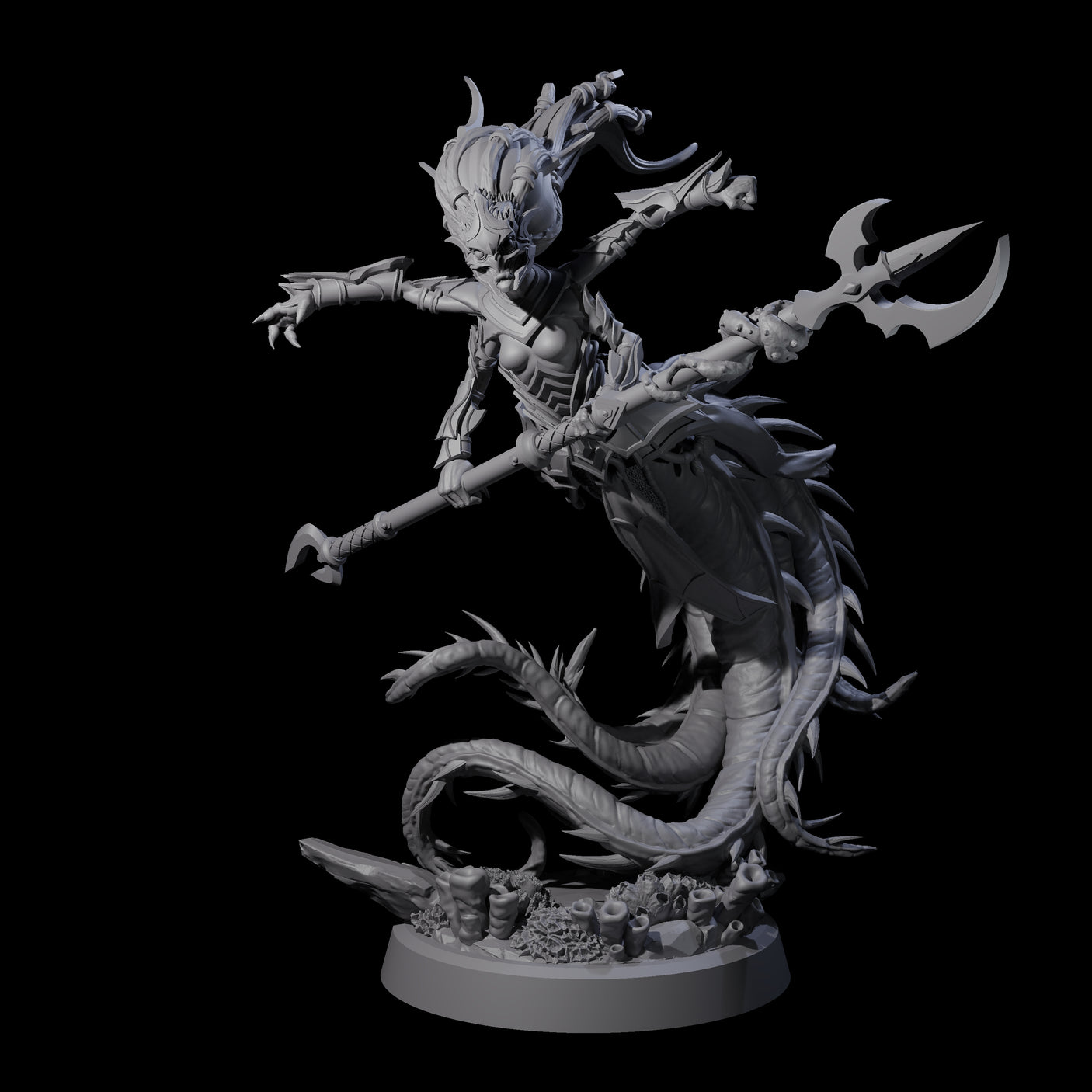 Attacking Deepsea Lamia A Miniature for Dungeons and Dragons, Pathfinder or other TTRPGs