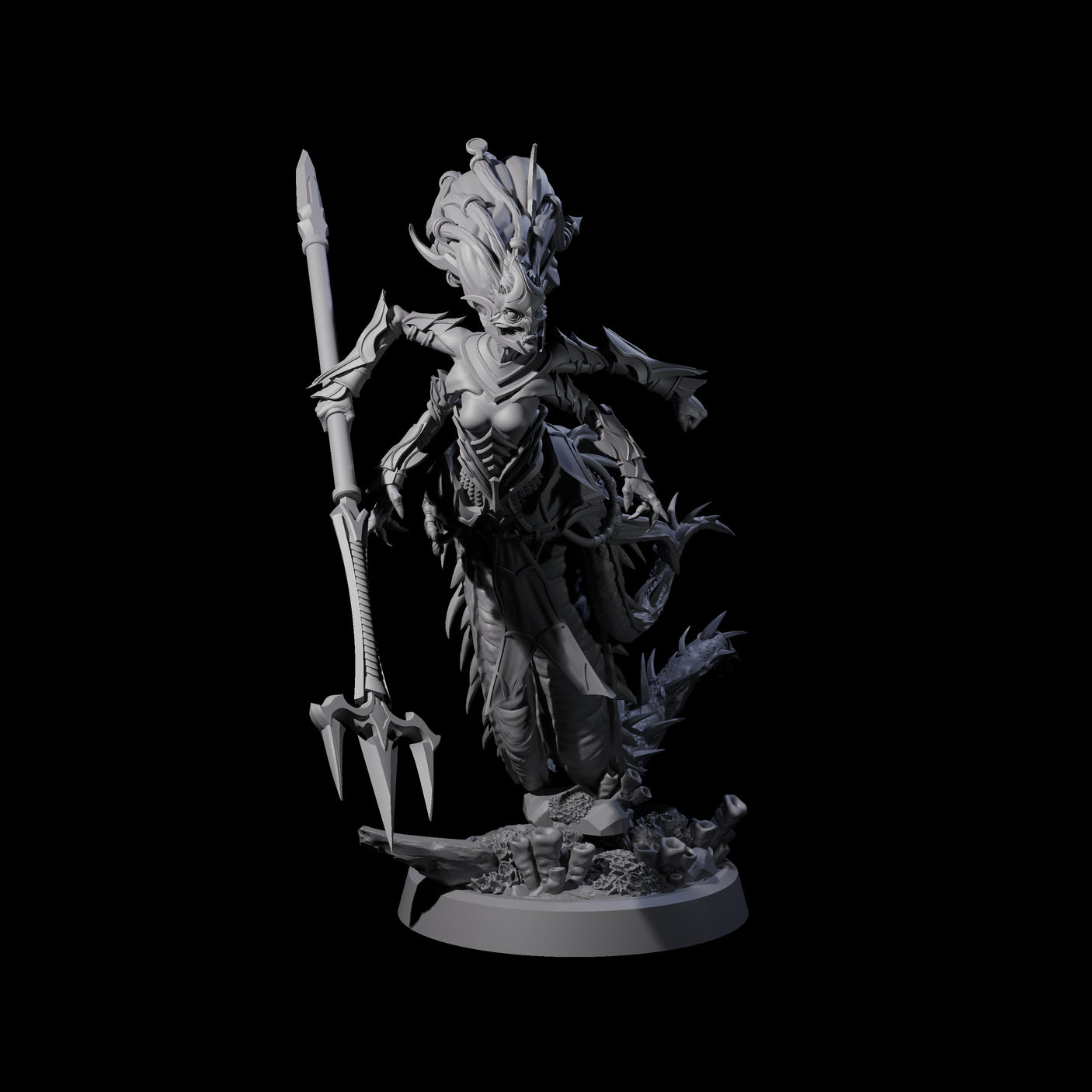 Attacking Deepsea Lamia B Miniature for Dungeons and Dragons, Pathfinder or other TTRPGs