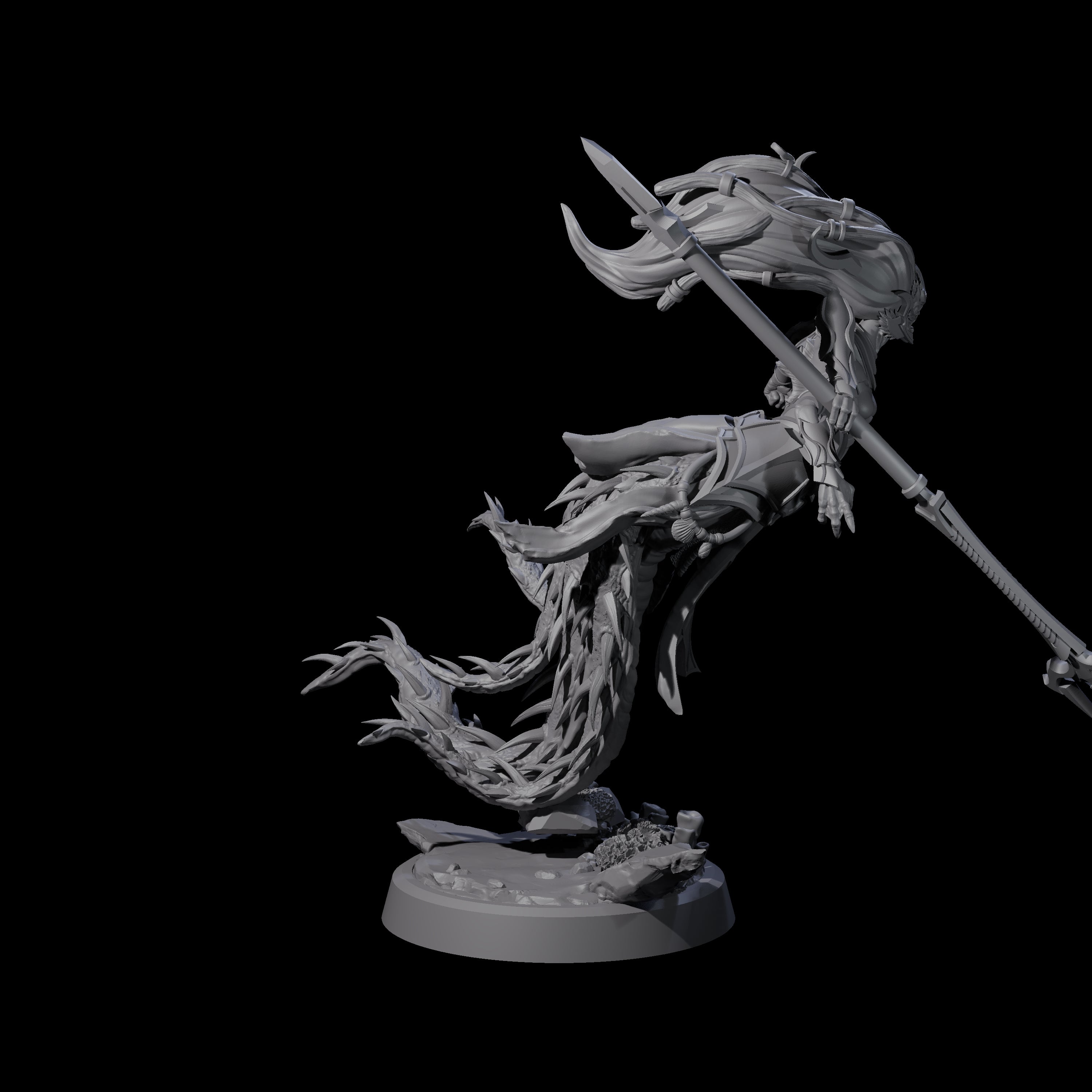 Attacking Deepsea Lamia B Miniature for Dungeons and Dragons, Pathfinder or other TTRPGs