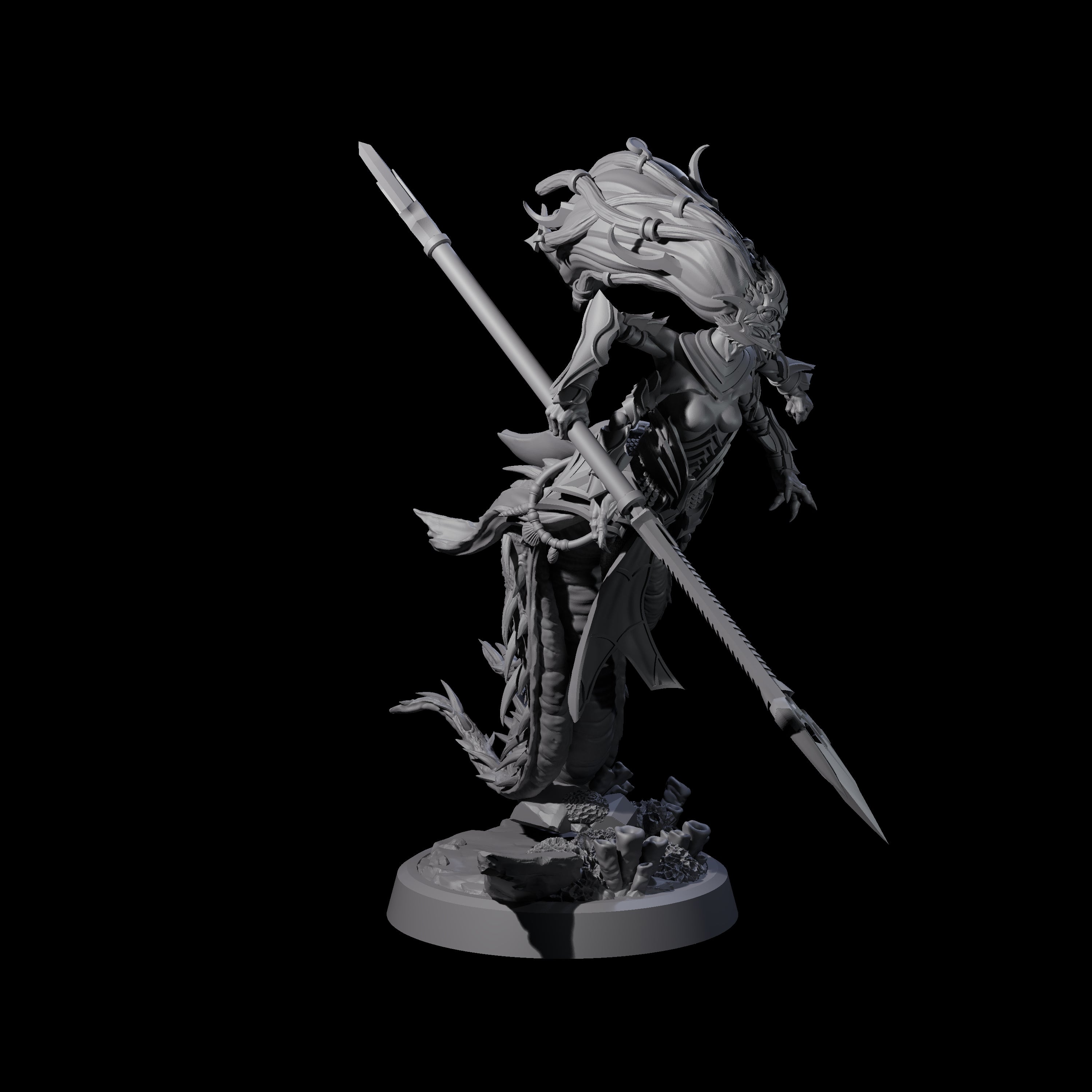 Attacking Deepsea Lamia B Miniature for Dungeons and Dragons, Pathfinder or other TTRPGs