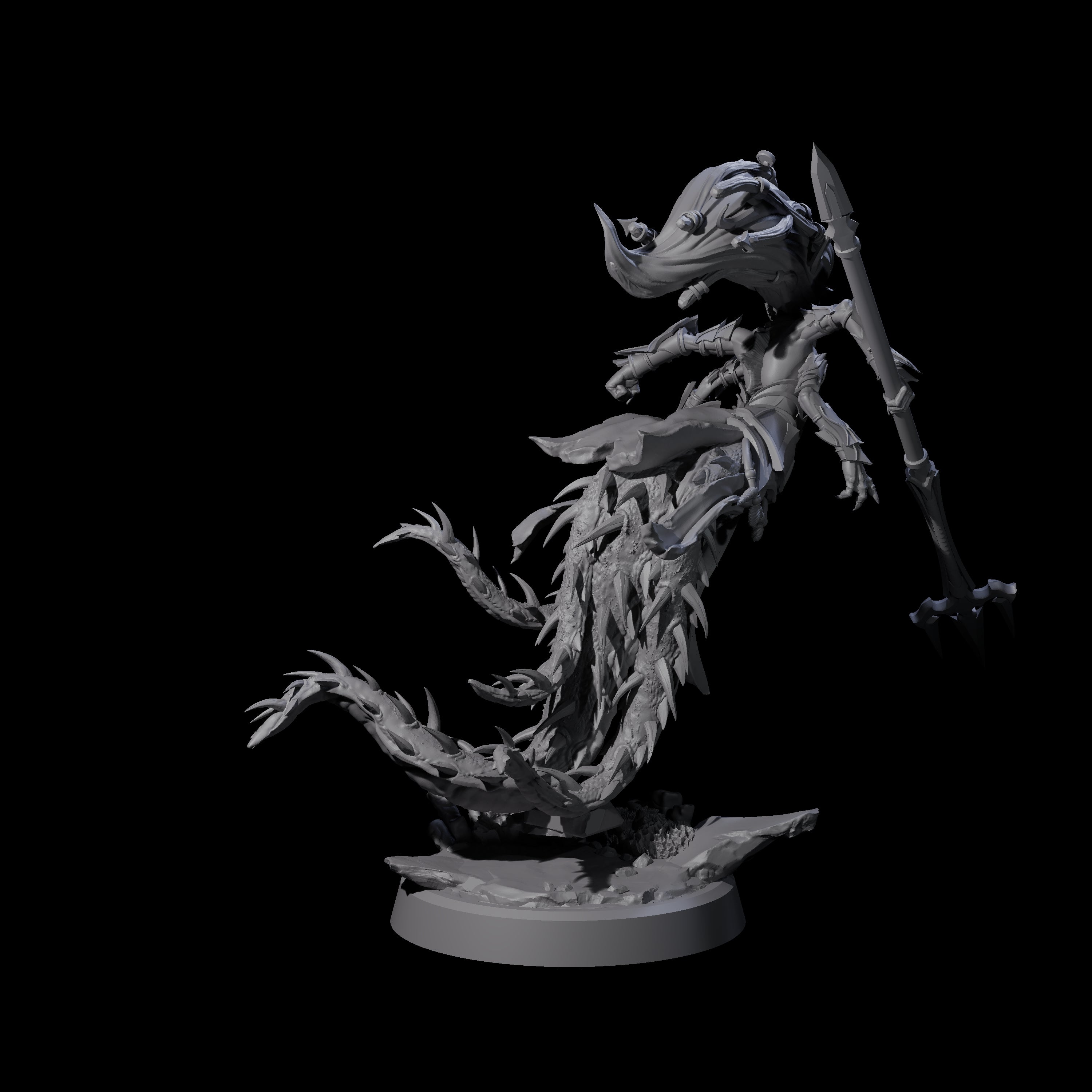 Attacking Deepsea Lamia B Miniature for Dungeons and Dragons, Pathfinder or other TTRPGs