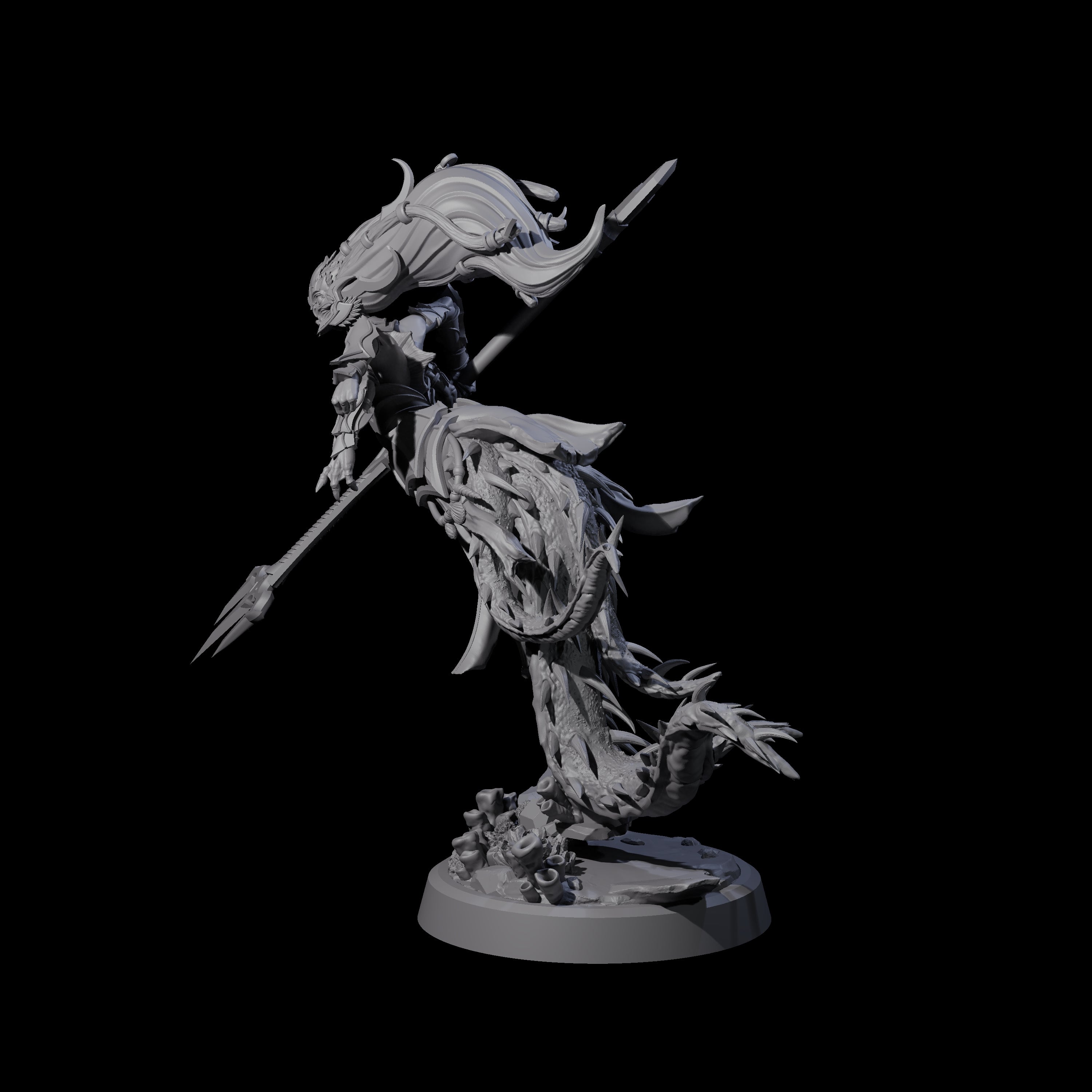 Attacking Deepsea Lamia B Miniature for Dungeons and Dragons, Pathfinder or other TTRPGs