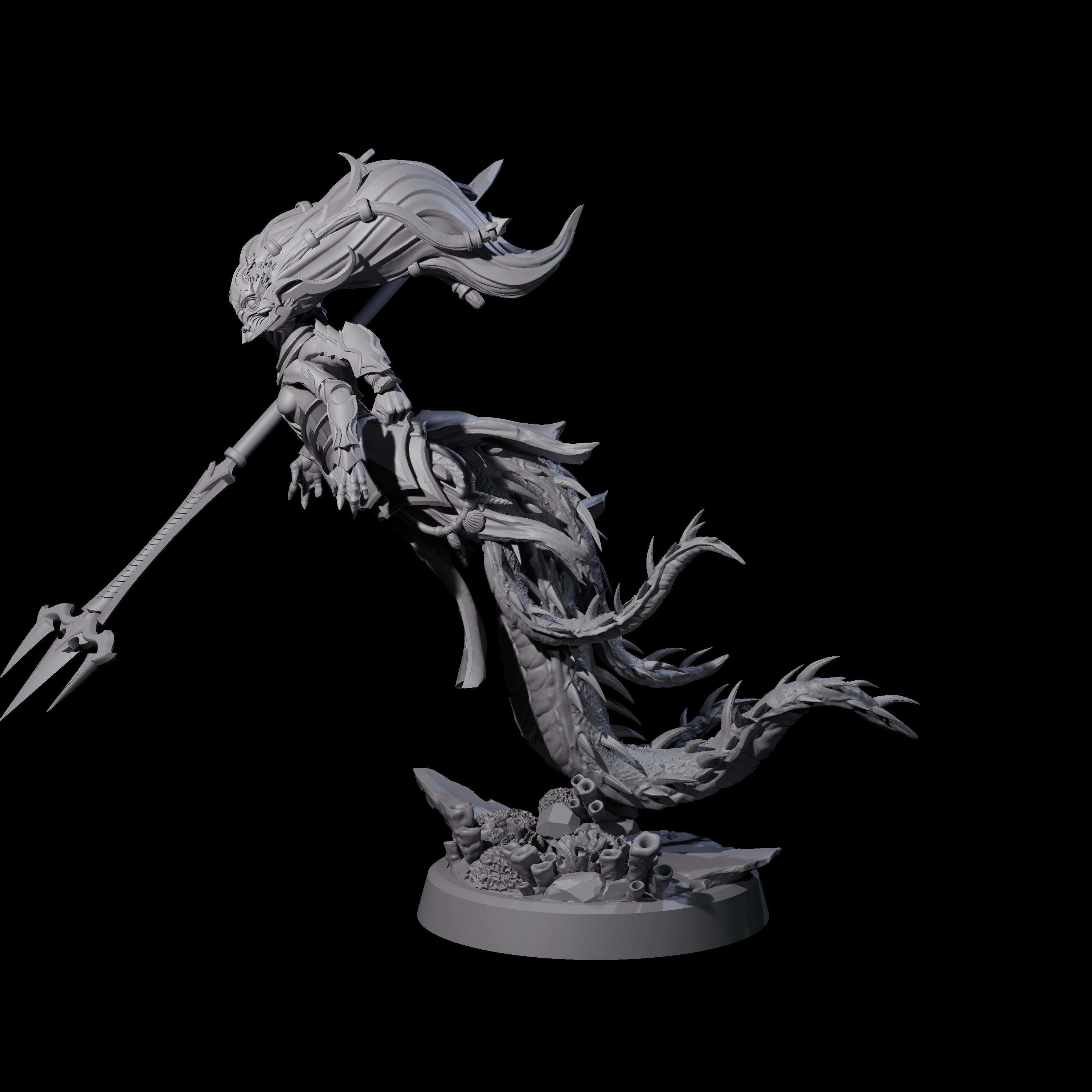 Attacking Deepsea Lamia B Miniature for Dungeons and Dragons, Pathfinder or other TTRPGs