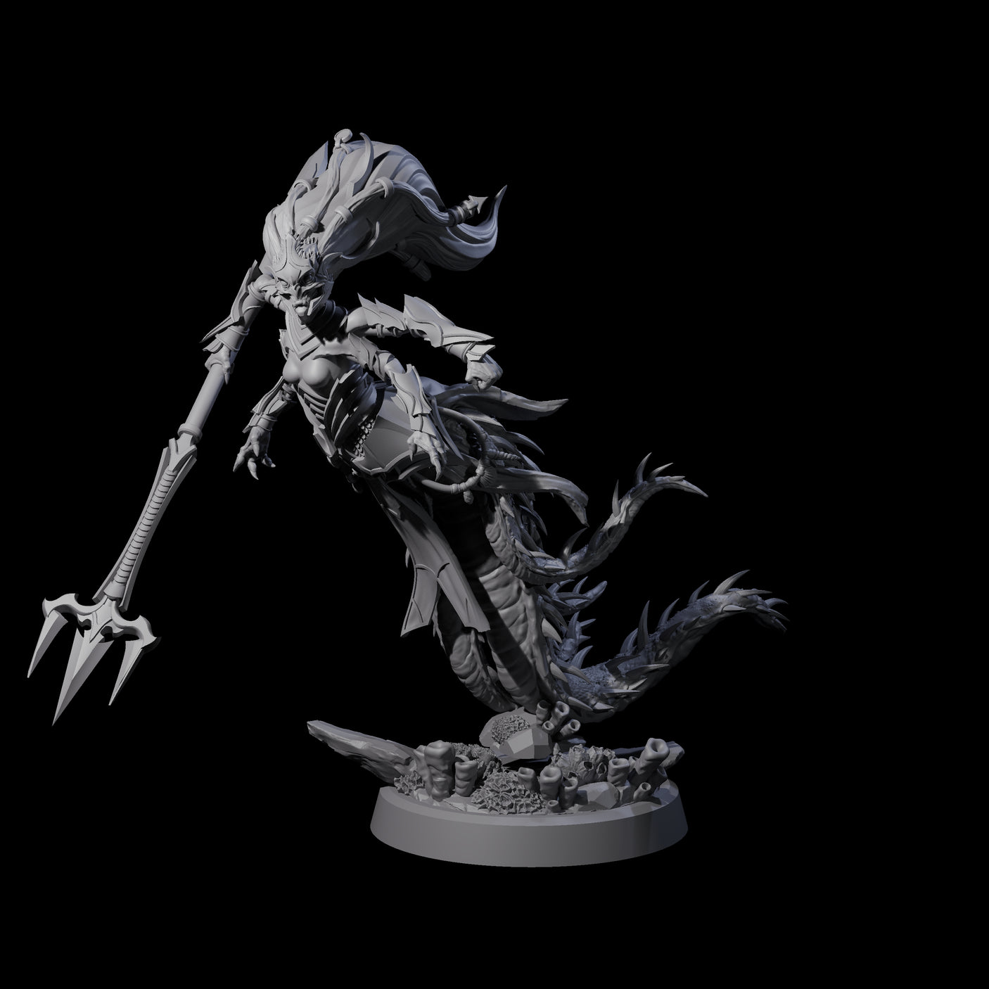 Attacking Deepsea Lamia B Miniature for Dungeons and Dragons, Pathfinder or other TTRPGs