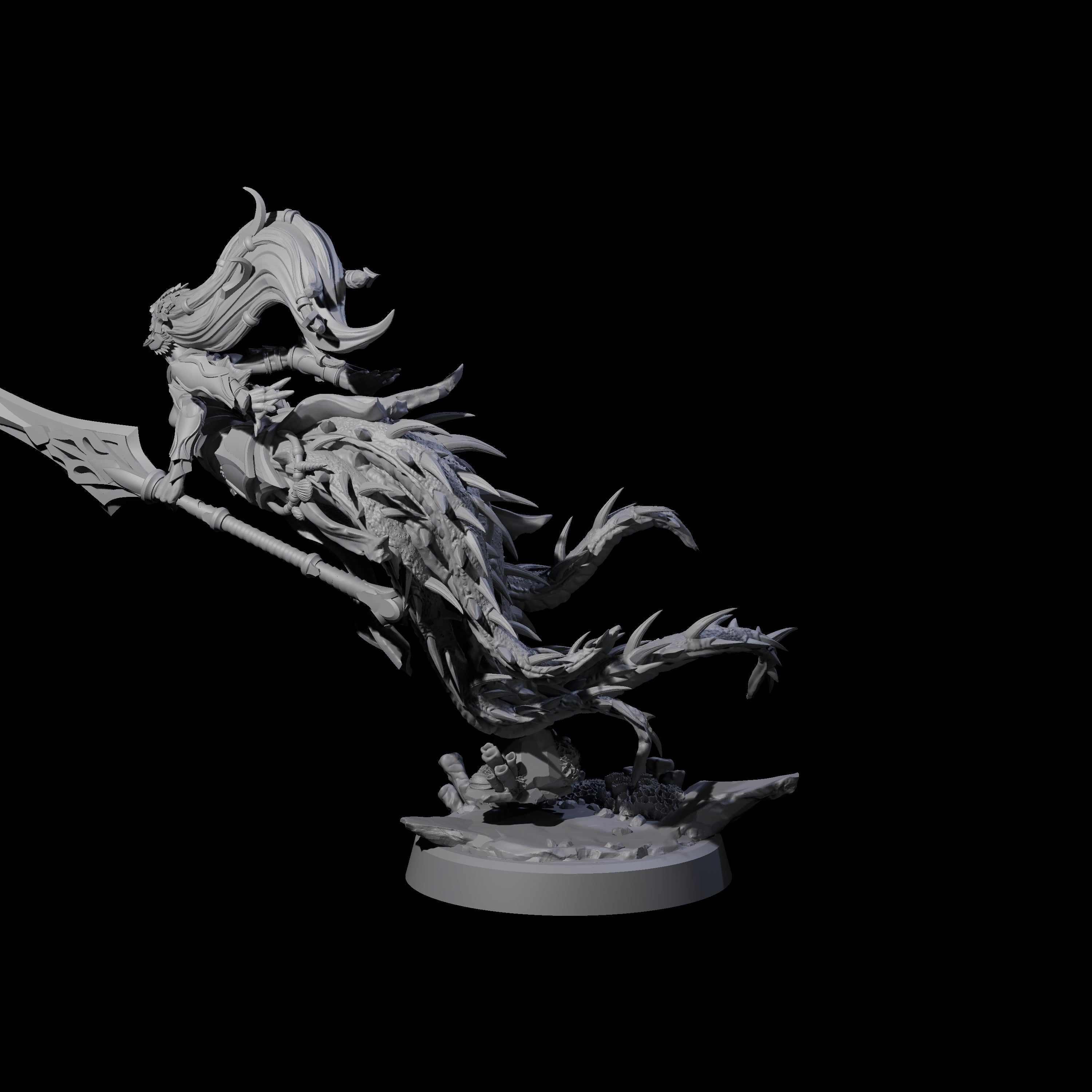 Attacking Deepsea Lamia C Miniature for Dungeons and Dragons, Pathfinder or other TTRPGs