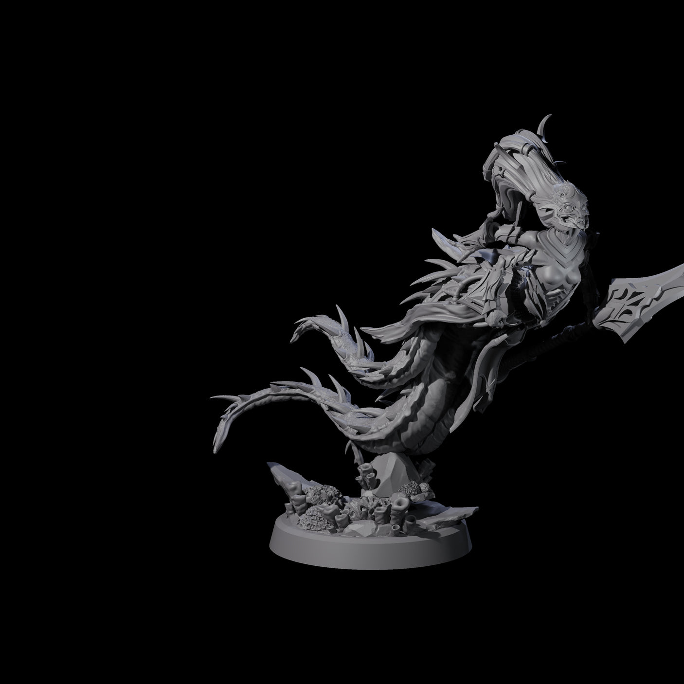 Attacking Deepsea Lamia C Miniature for Dungeons and Dragons, Pathfinder or other TTRPGs