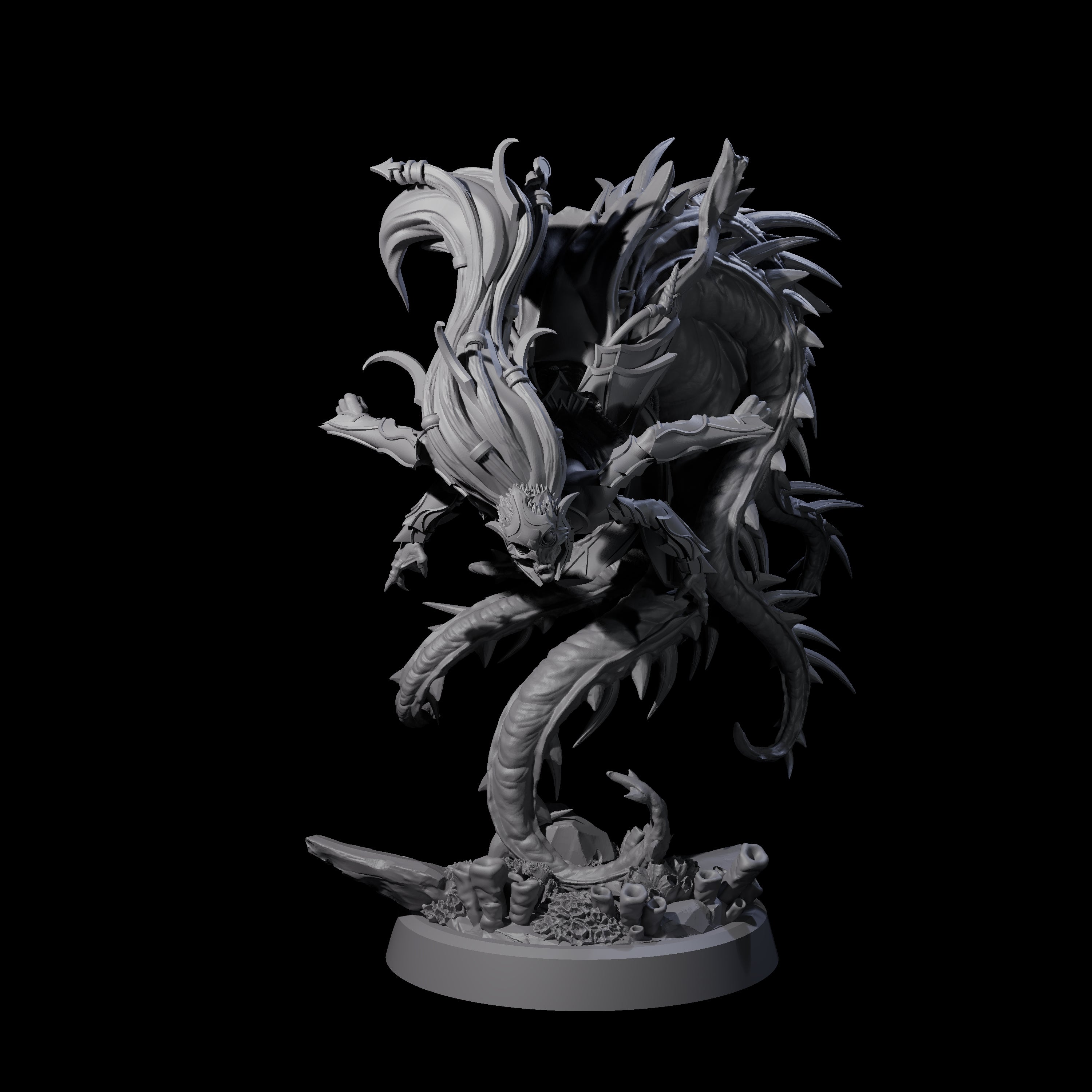 Attacking Deepsea Lamia D Miniature for Dungeons and Dragons, Pathfinder or other TTRPGs