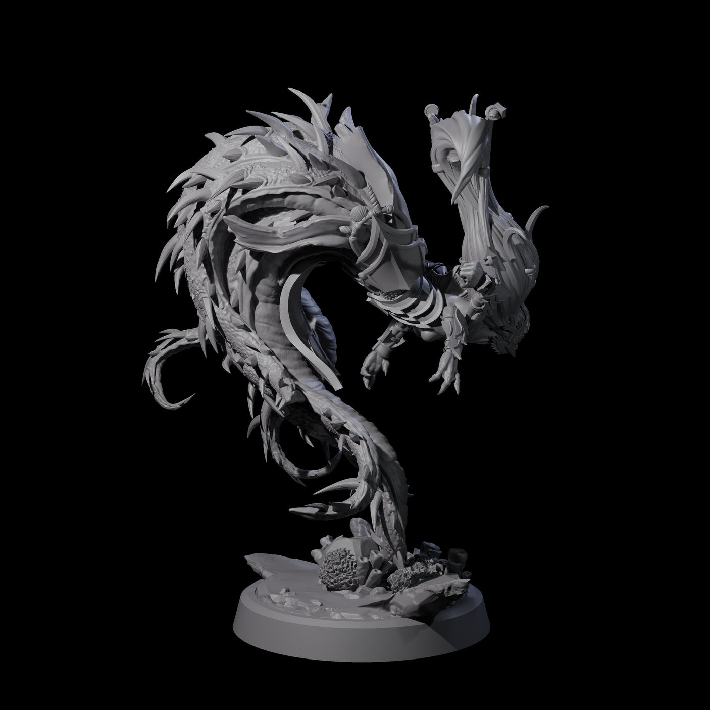 Attacking Deepsea Lamia D Miniature for Dungeons and Dragons, Pathfinder or other TTRPGs
