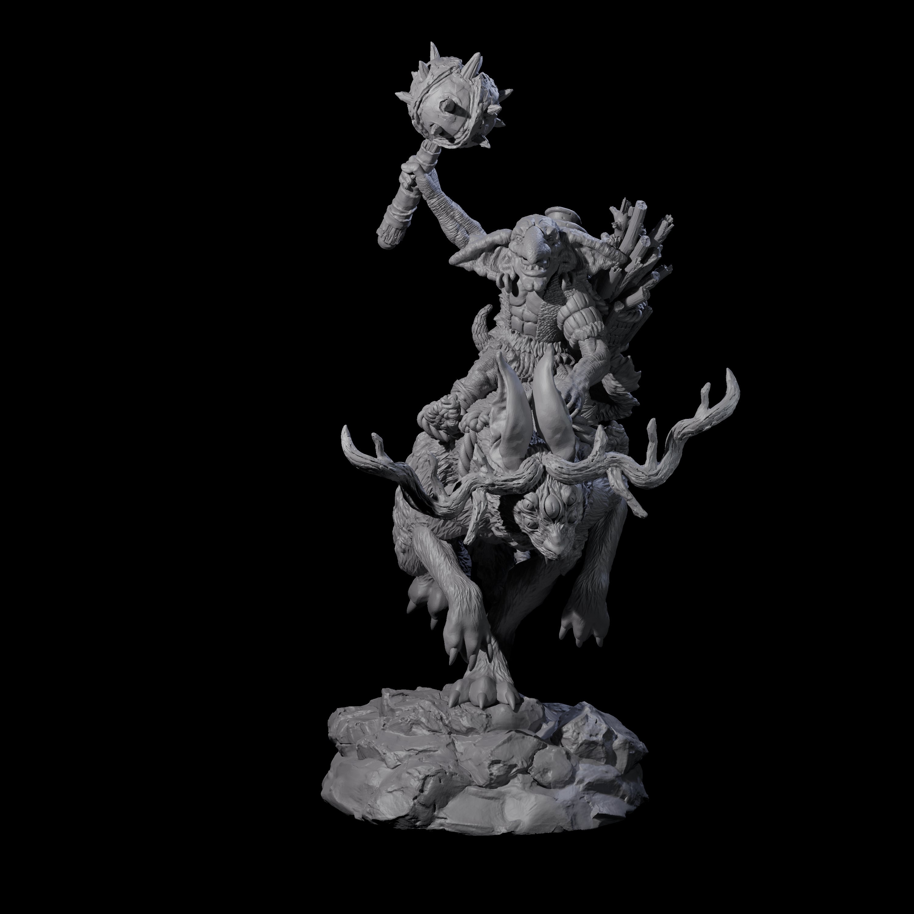 Attacking Goblin on Jackalope A Miniature for Dungeons and Dragons, Pathfinder or other TTRPGs