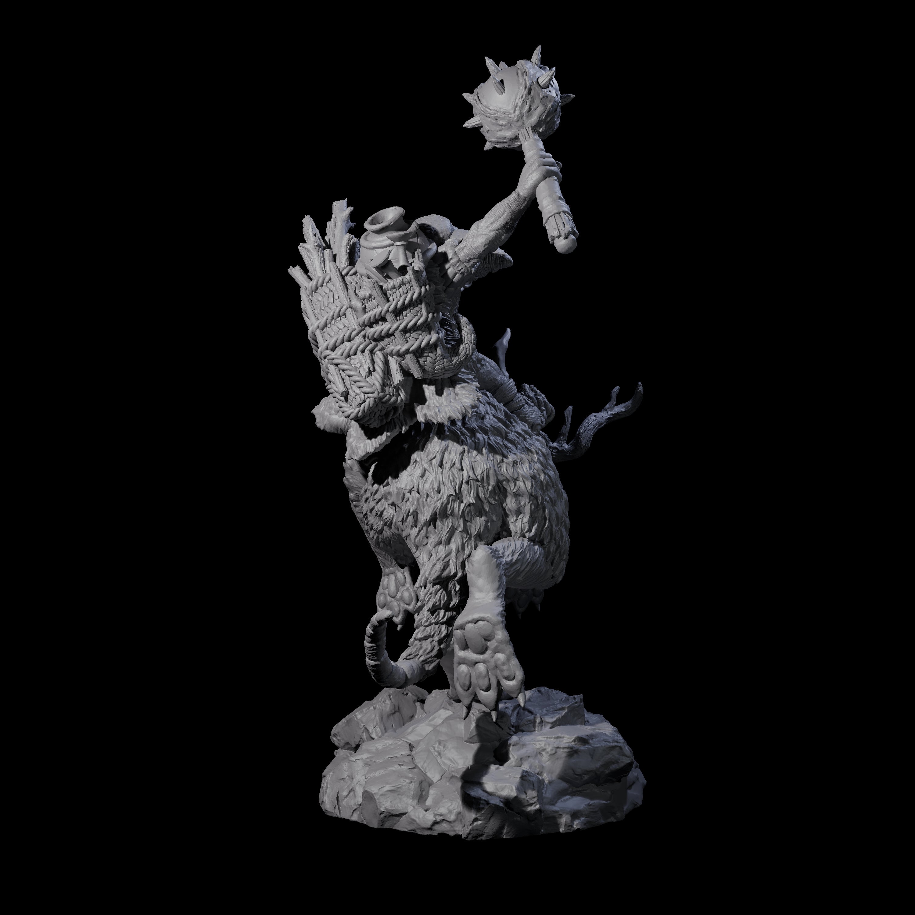 Attacking Goblin on Jackalope A Miniature for Dungeons and Dragons, Pathfinder or other TTRPGs