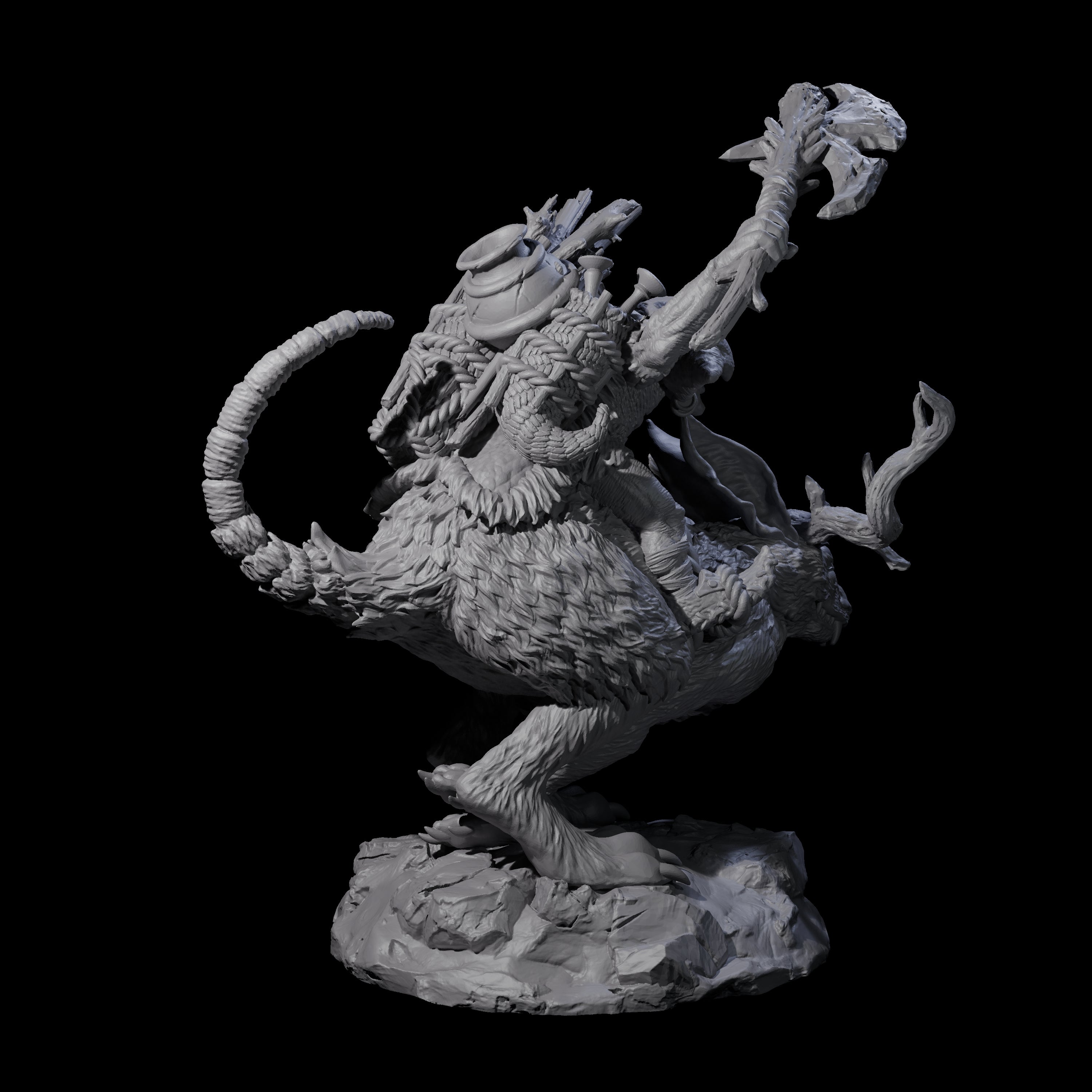 Attacking Goblin on Jackalope B Miniature for Dungeons and Dragons, Pathfinder or other TTRPGs