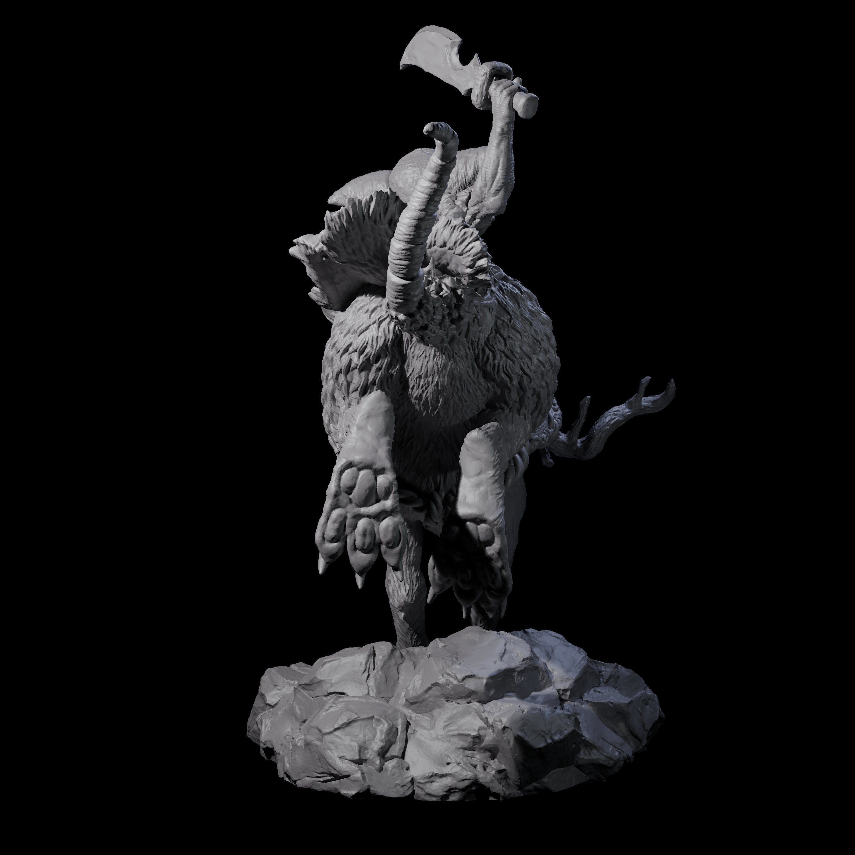 Attacking Goblin on Jackalope C Miniature for Dungeons and Dragons, Pathfinder or other TTRPGs