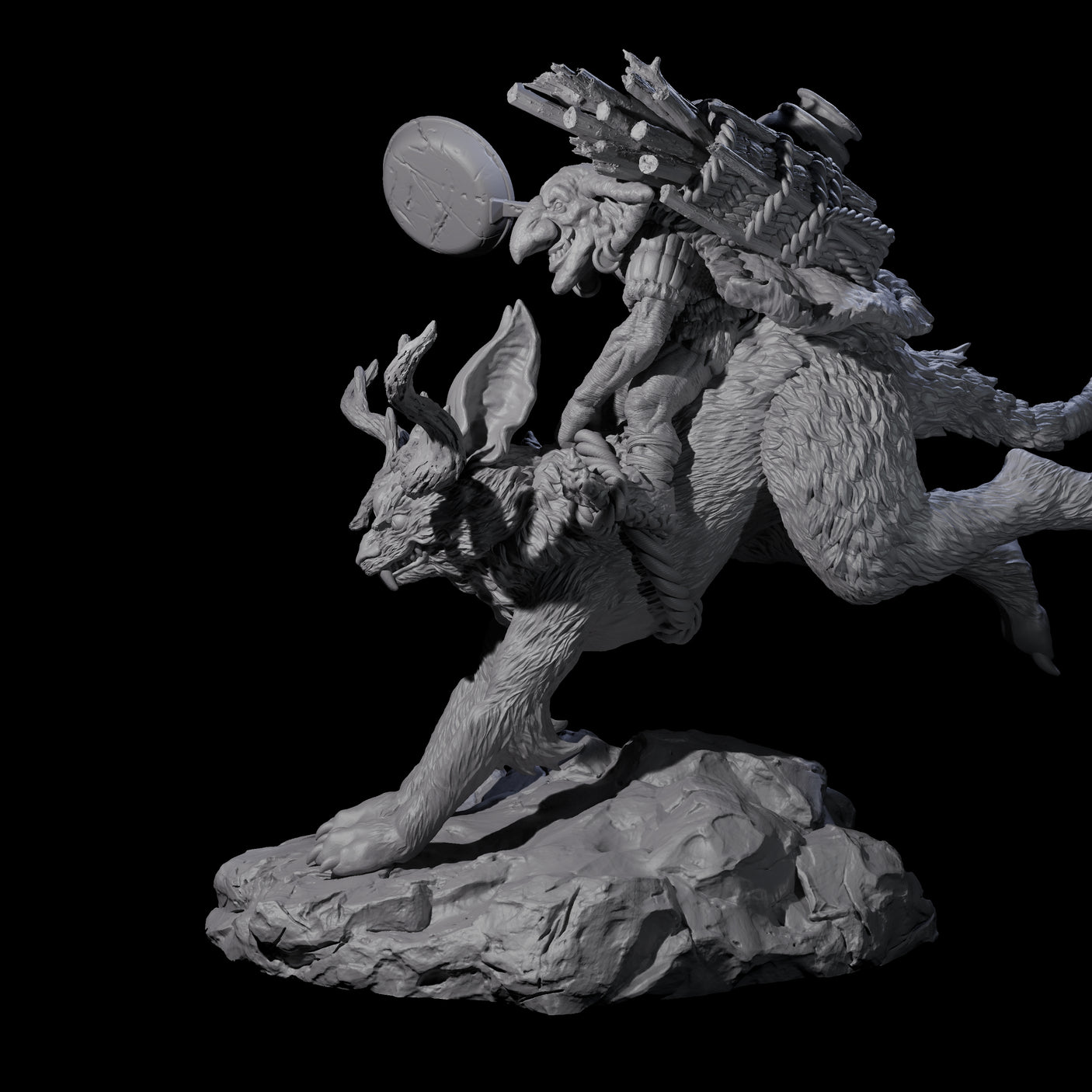 Attacking Goblin on Jackalope D Miniature for Dungeons and Dragons, Pathfinder or other TTRPGs