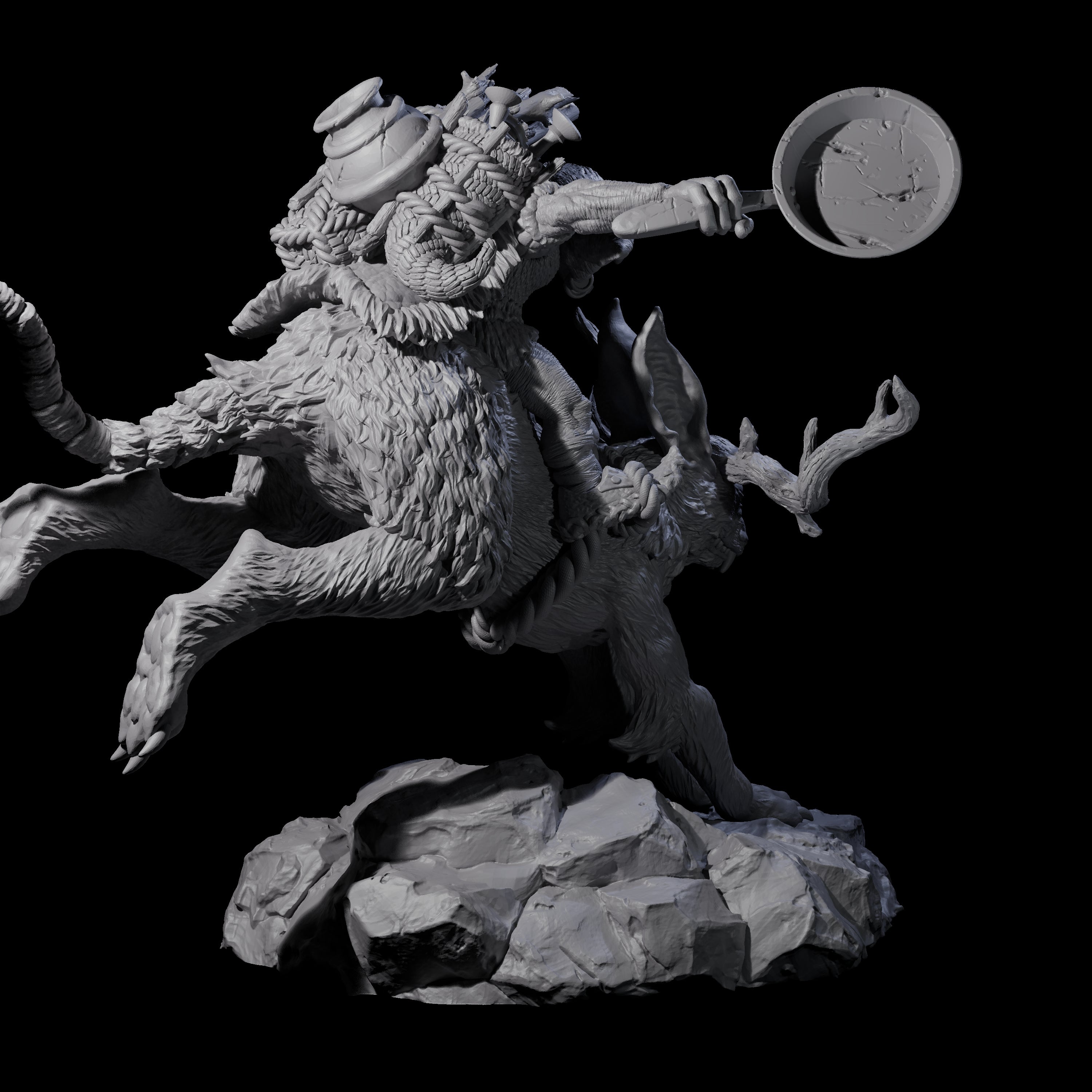 Attacking Goblin on Jackalope D Miniature for Dungeons and Dragons, Pathfinder or other TTRPGs